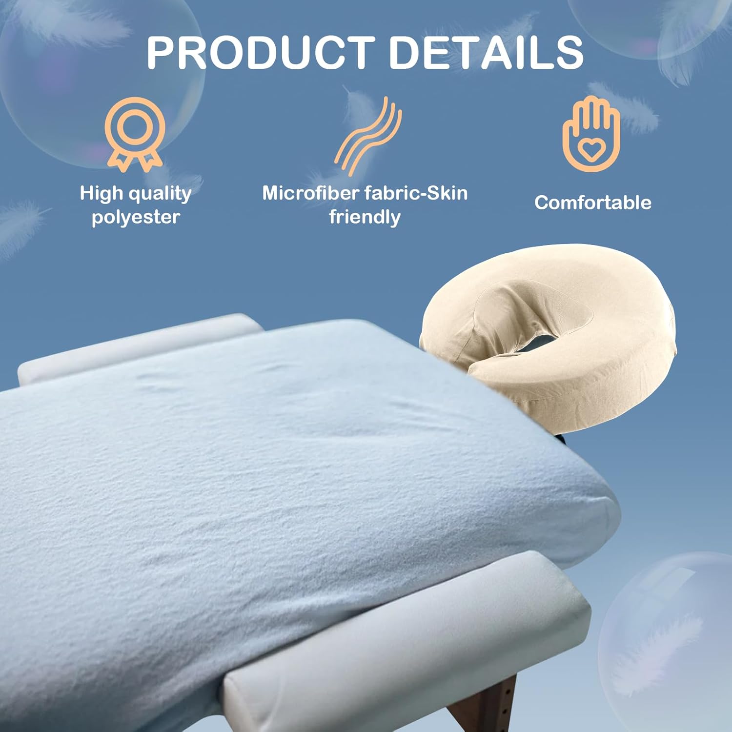 24 Pcs Reusable Face Cradle Covers for Massage Table