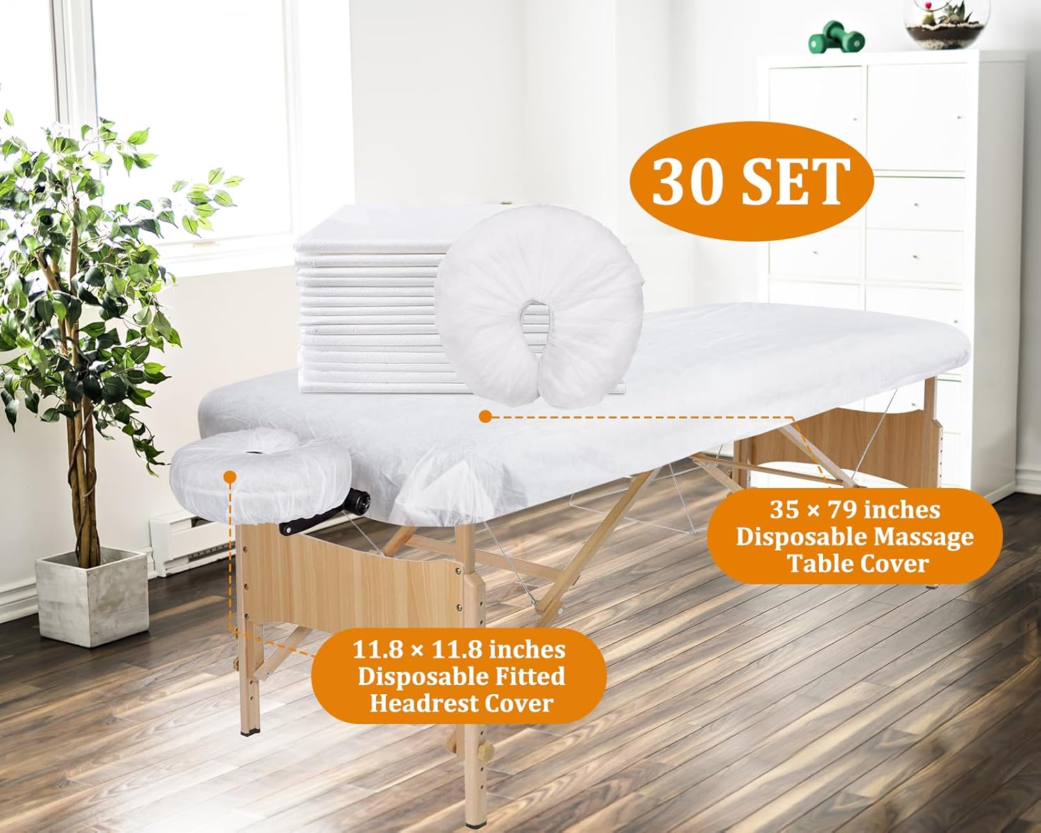 60 Pcs Disposable Fitted Massage Table Sheet Set