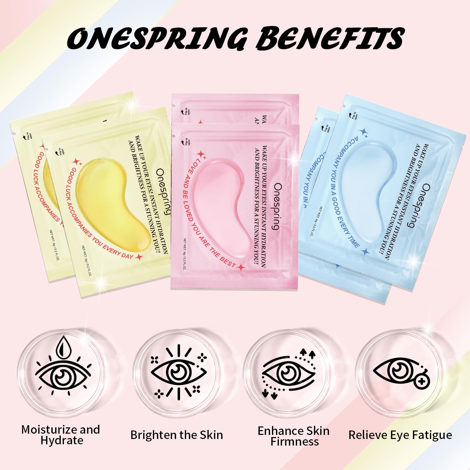 Eye Masks 24 Pairs - Caffeine 24K Gold and Retinol Under Eye Patches