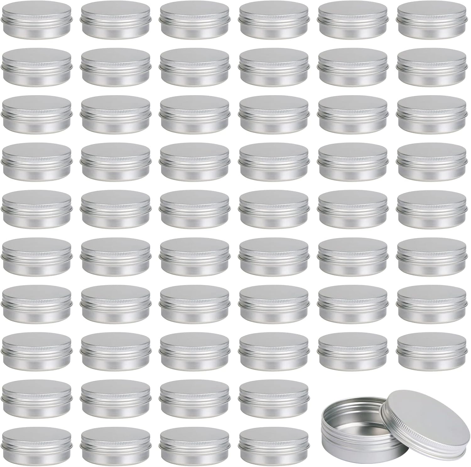 Moretoes 60 Pack 2 Oz Metal Tin Containers