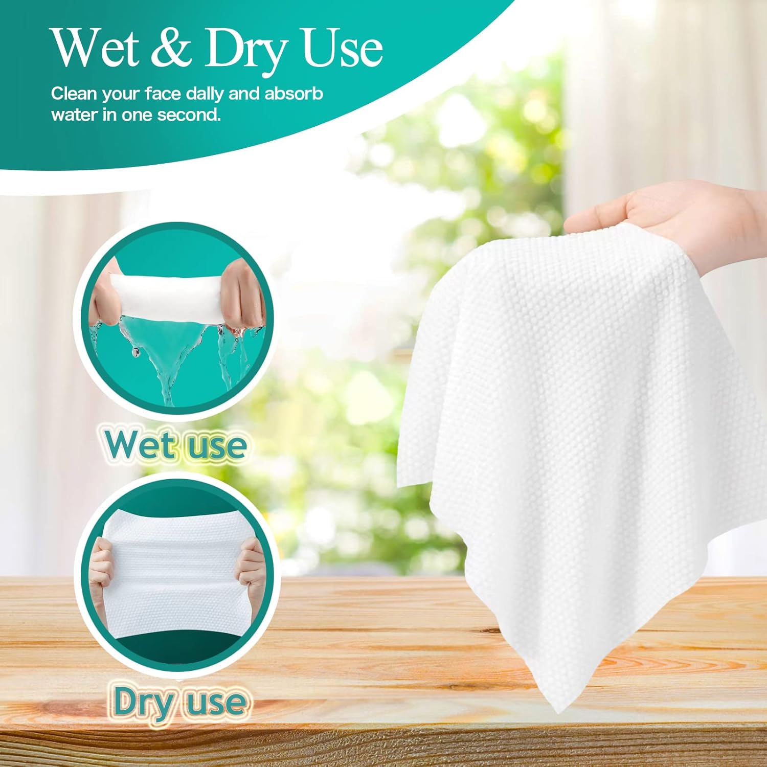 Soft Disposable Face Towel 100 Count Cotton Dry Wipes