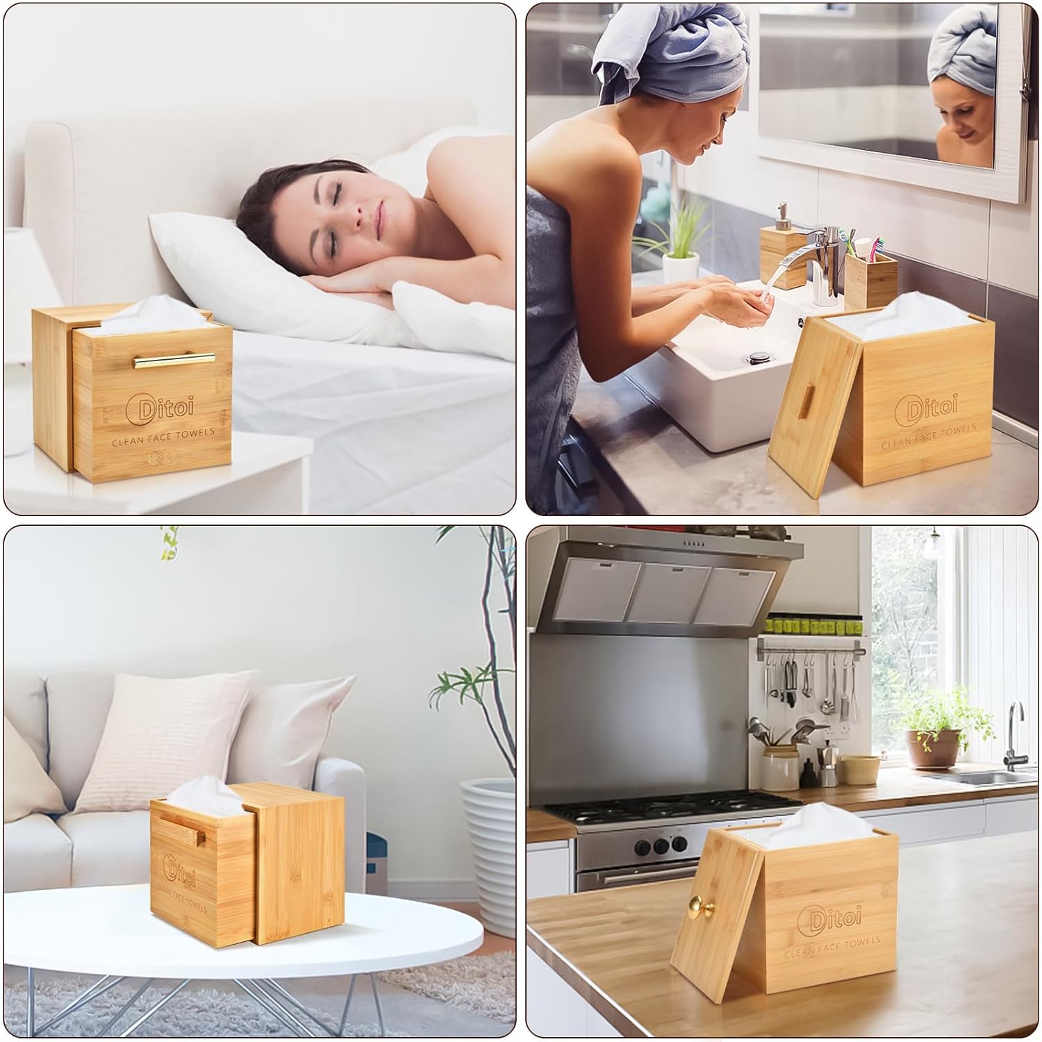 Ditoi Face Towels 10x12 Inches Ultra Soft Disposable Cloths