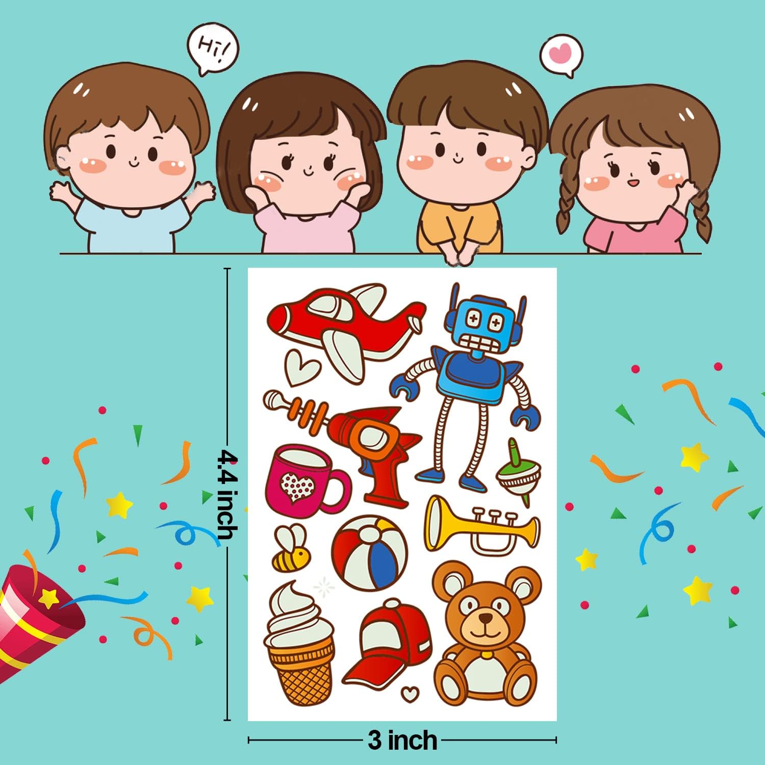 Partywind 380 Styles Luminous Temporary Tattoos for Kids