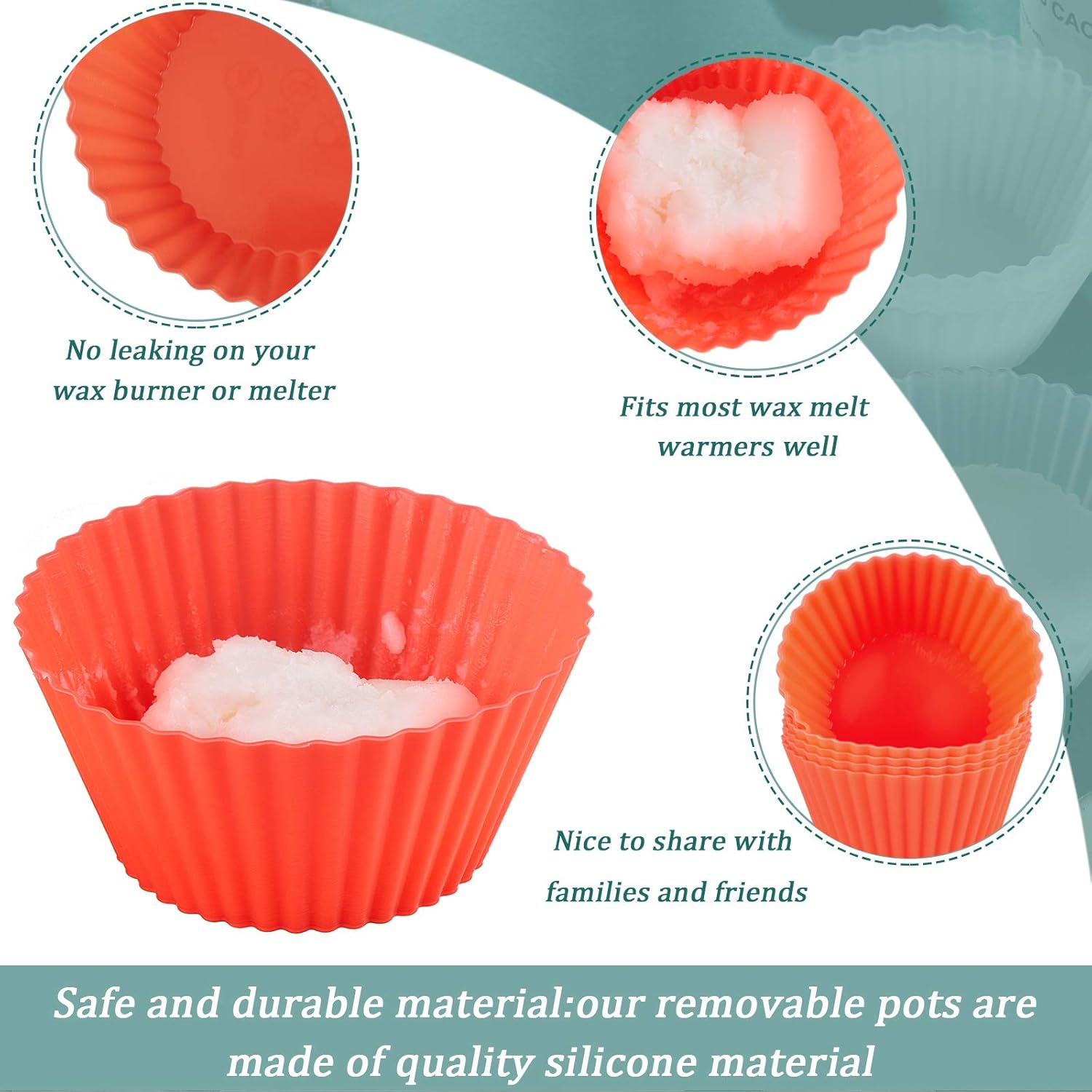 Patelai 20 Piece Silicone Wax Melt Liner Reusable