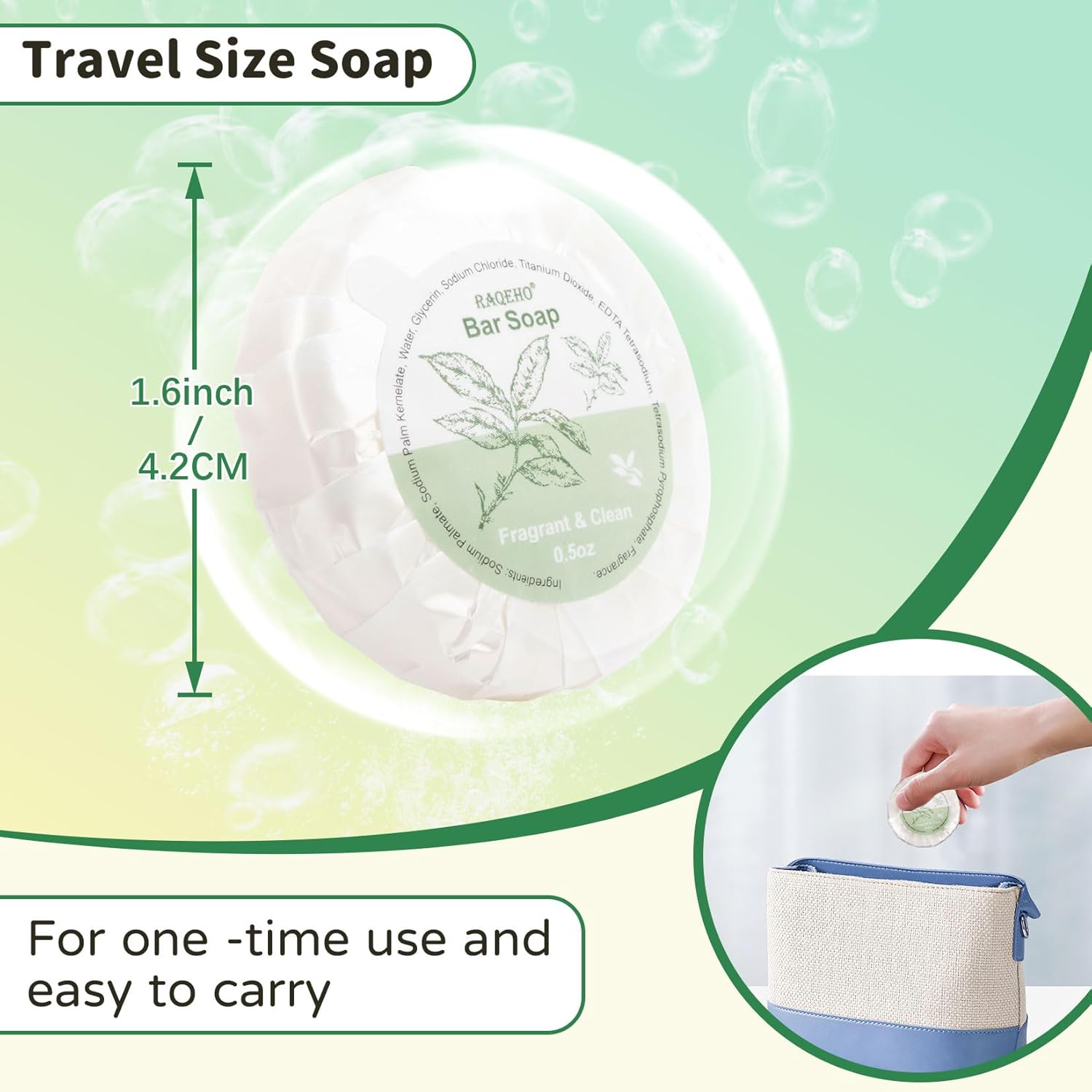 120 Pieces Mini Bar Soap Green Tea Travel Size