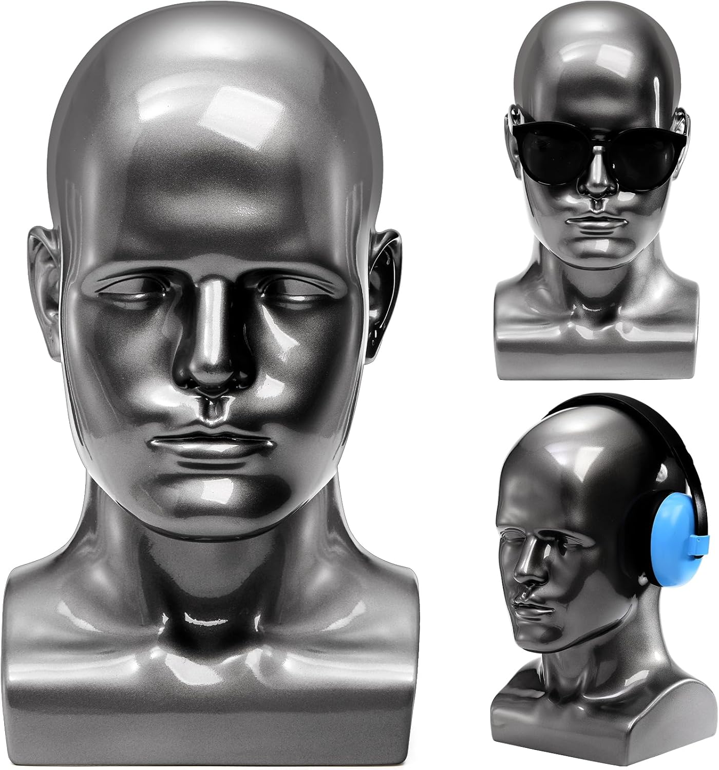Peohud Male Mannequin Head for Wig Display
