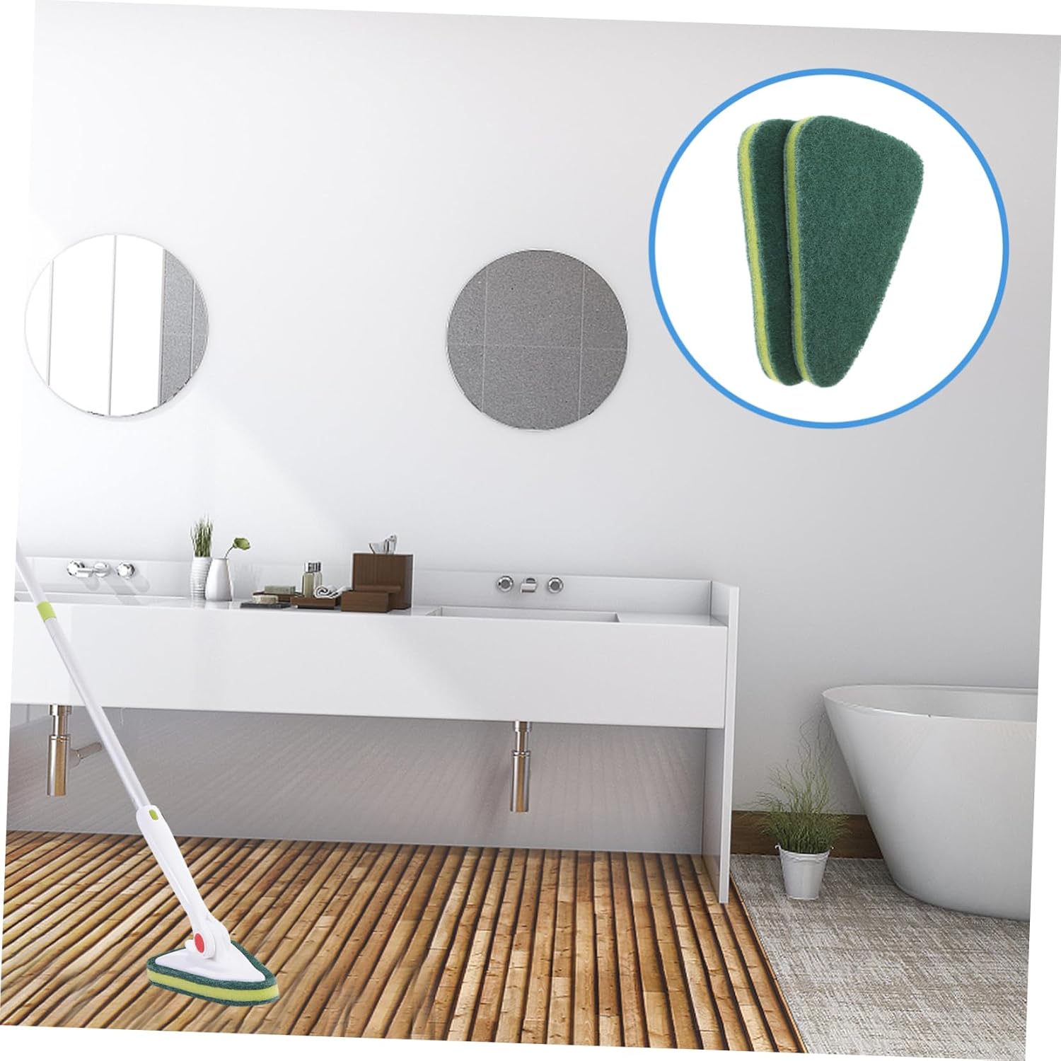 2pcs Heavy Duty Floor Scrub Brush for Tile and Bathroom Cleaning
