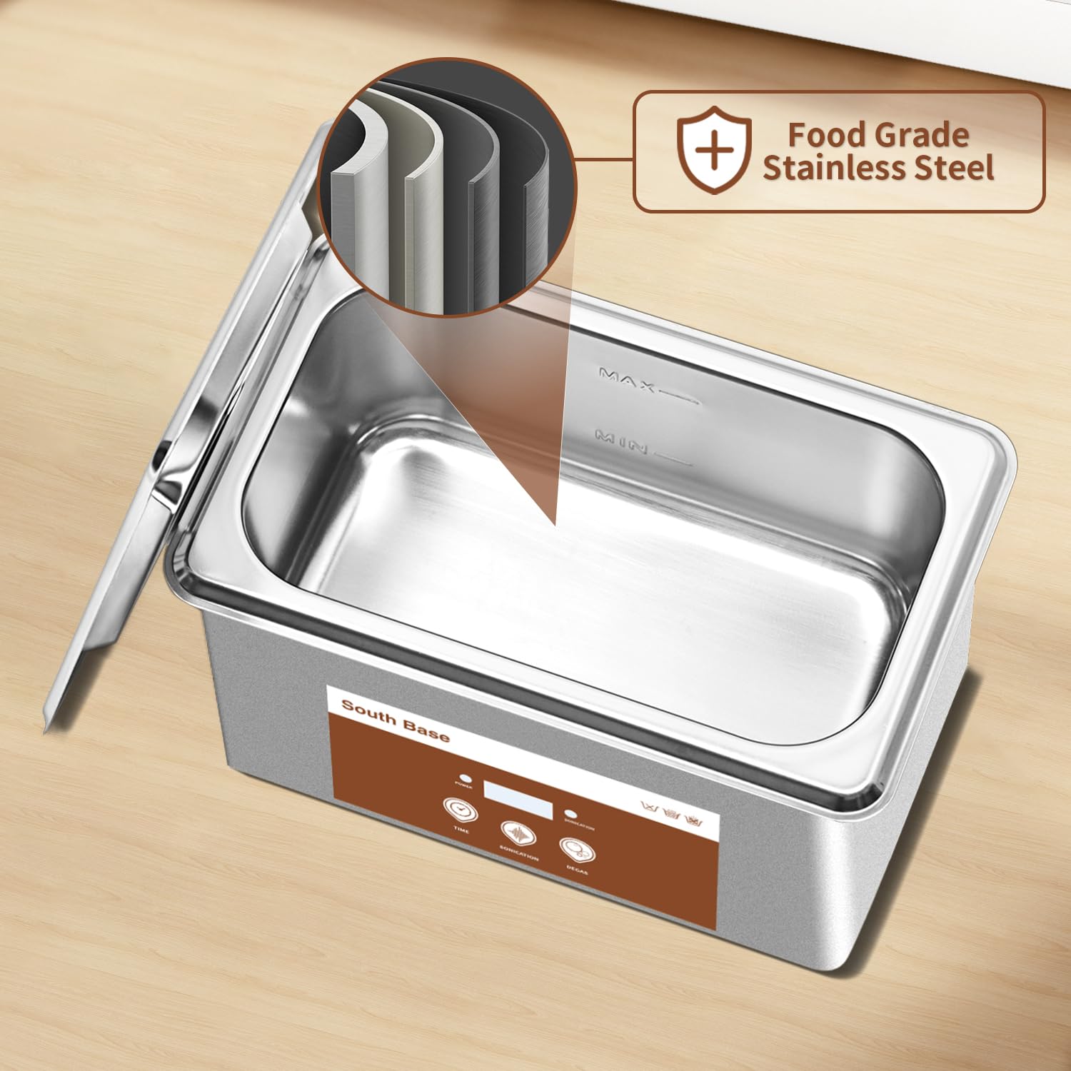South Base Ultrasonic Jewelry Cleaner 900ML 35W