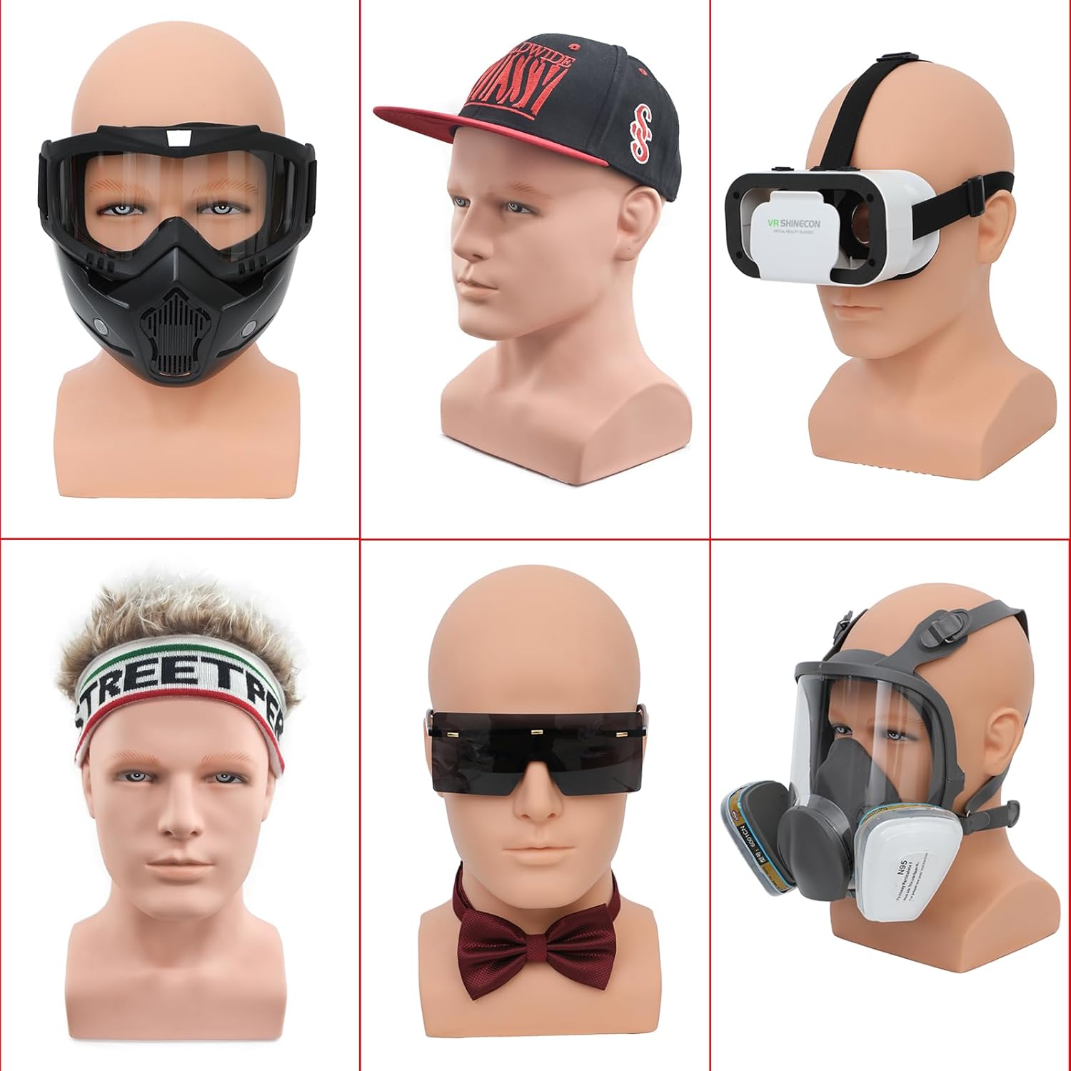 Professional PVC Male Mannequin Head for Display