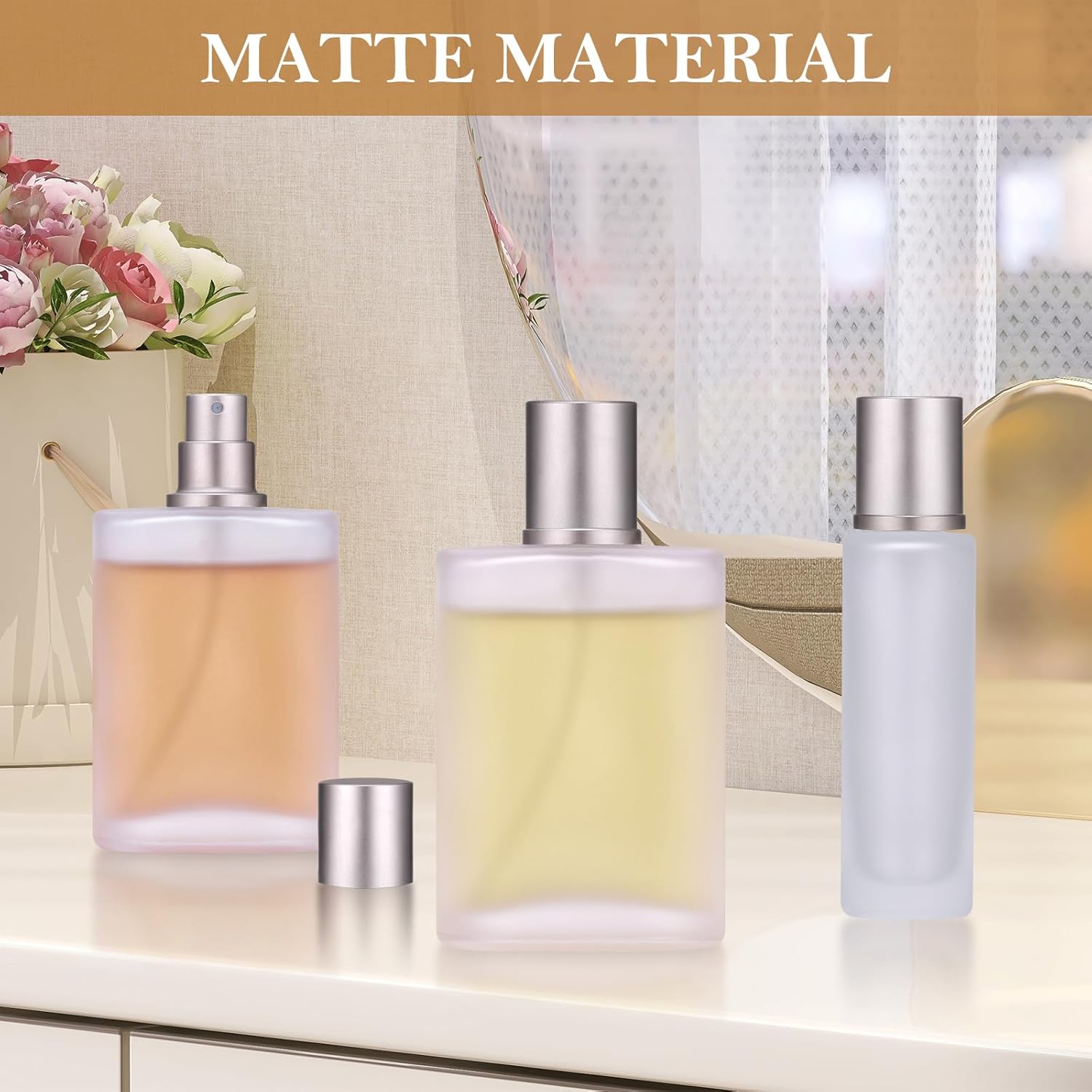 3 Pcs Empty Perfume Spray Bottles 50ml Reusable Glass Atomizer