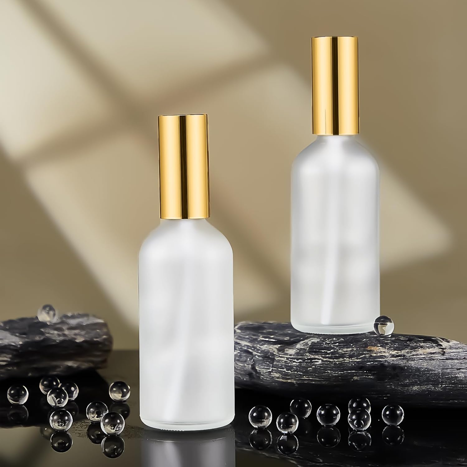 Roshtia 30 Pcs Gold Glass Spray Bottle Refillable Perfume Atomizer