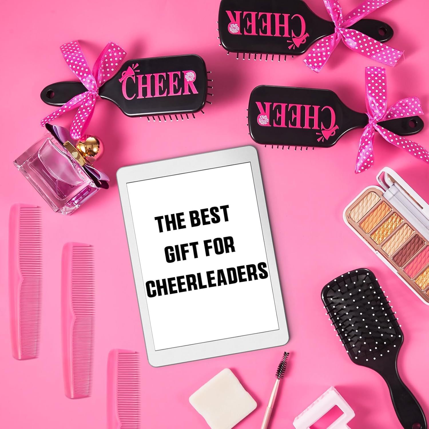 12 Set Cheer Hair Brush and Comb Set with Polka Dots