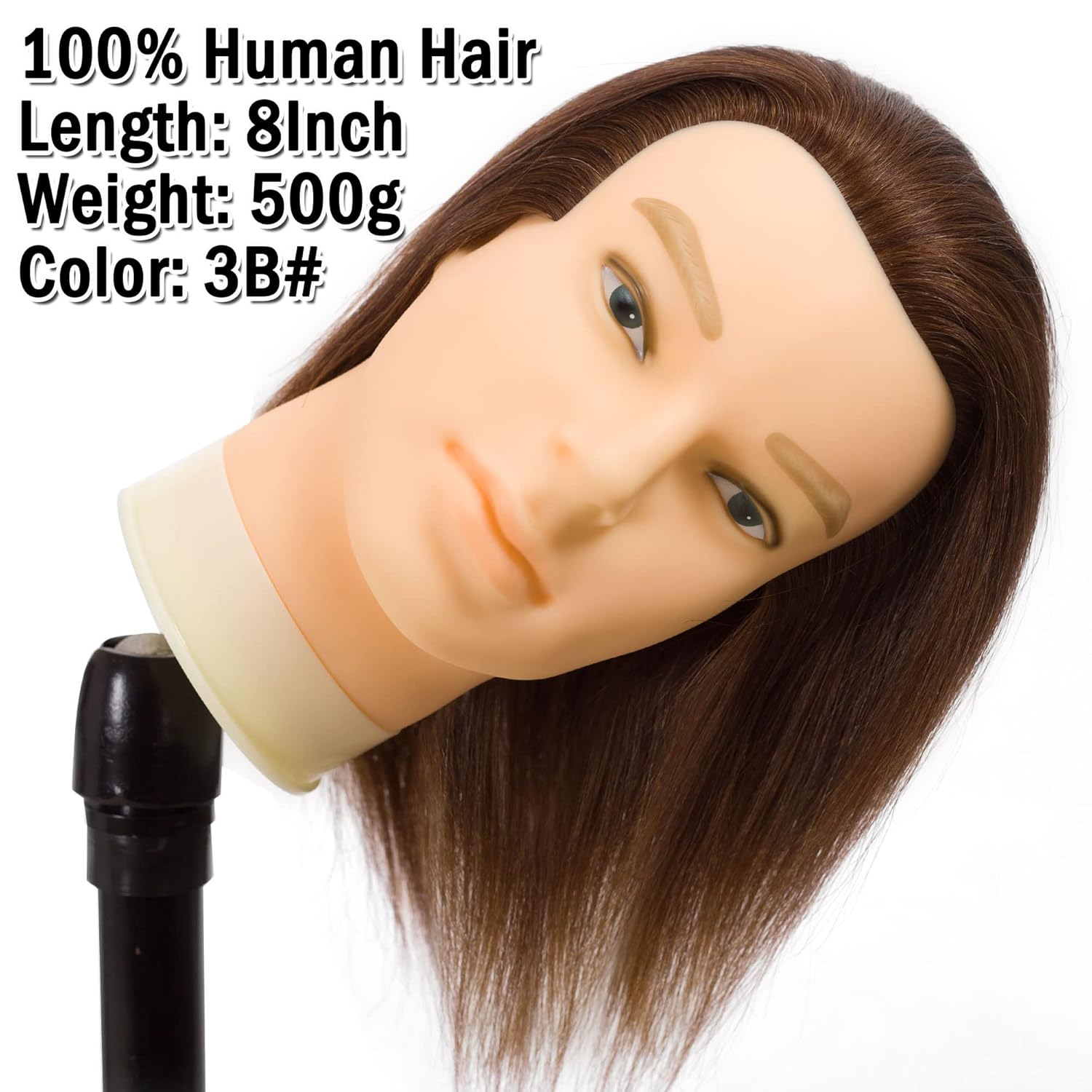 DIRUISI Male Mannequin Head with Human Hair