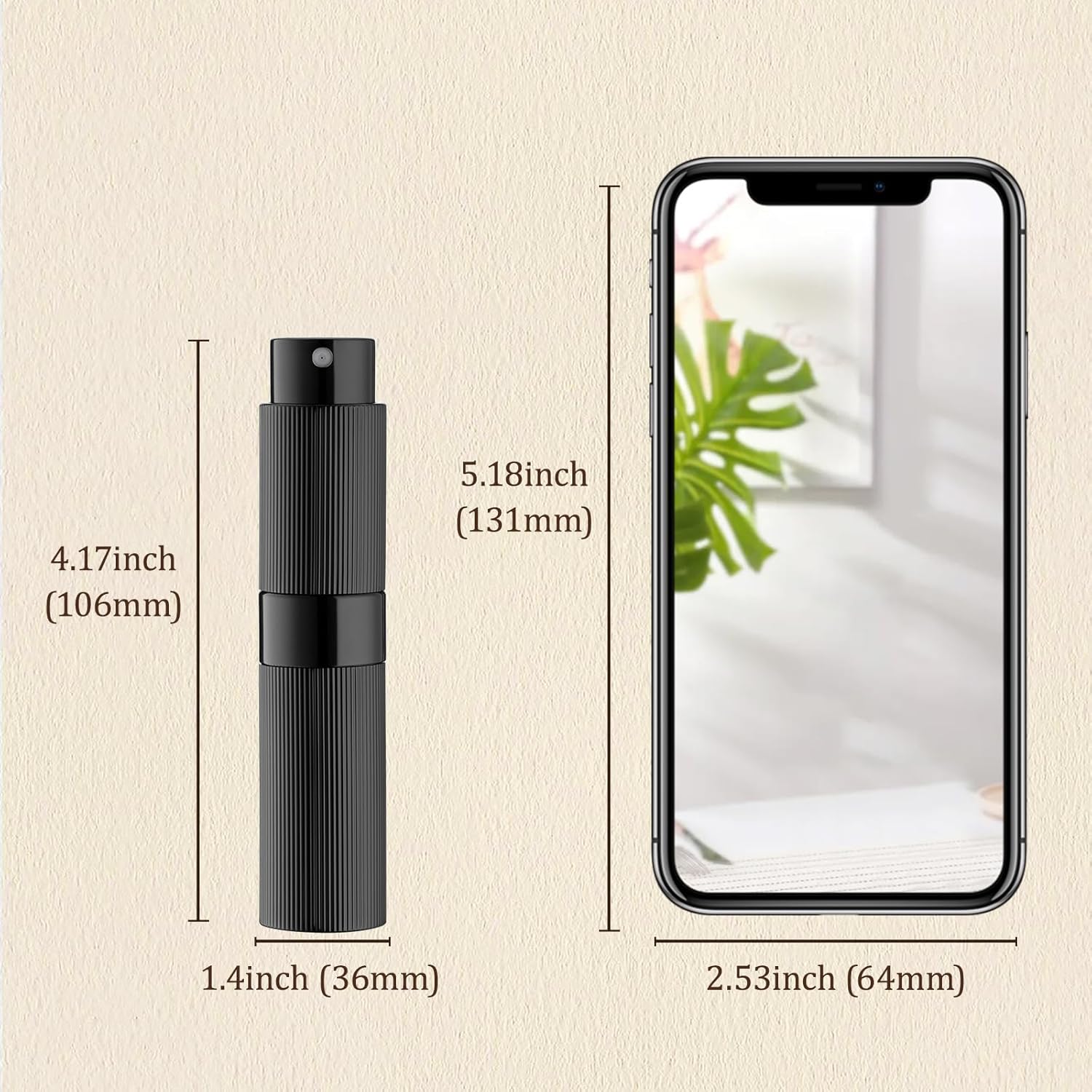 LISAPACK 8ml Perfume Spray Bottle Black 1pc