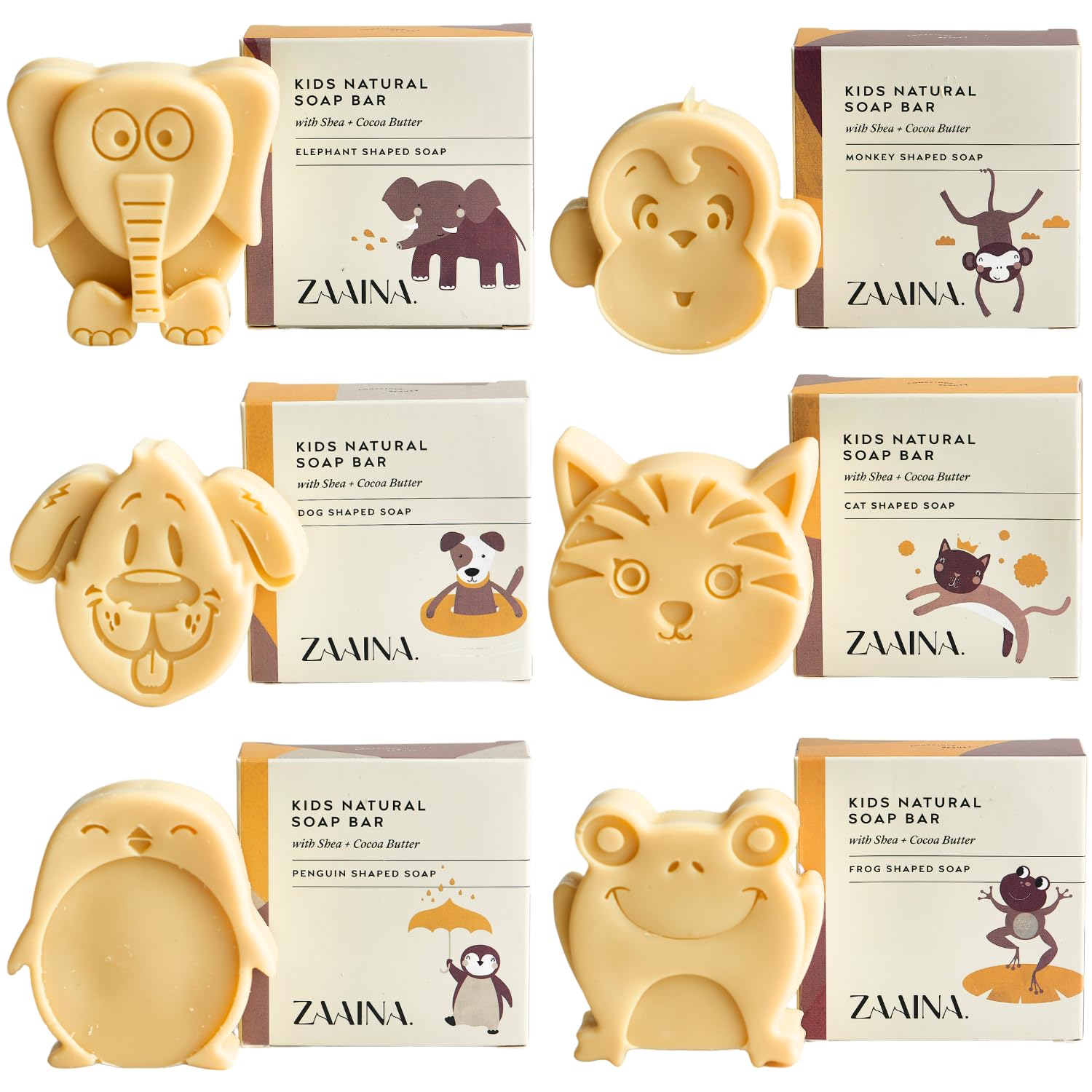 ZAAINA Natural Kids Soap Bar Set of 6