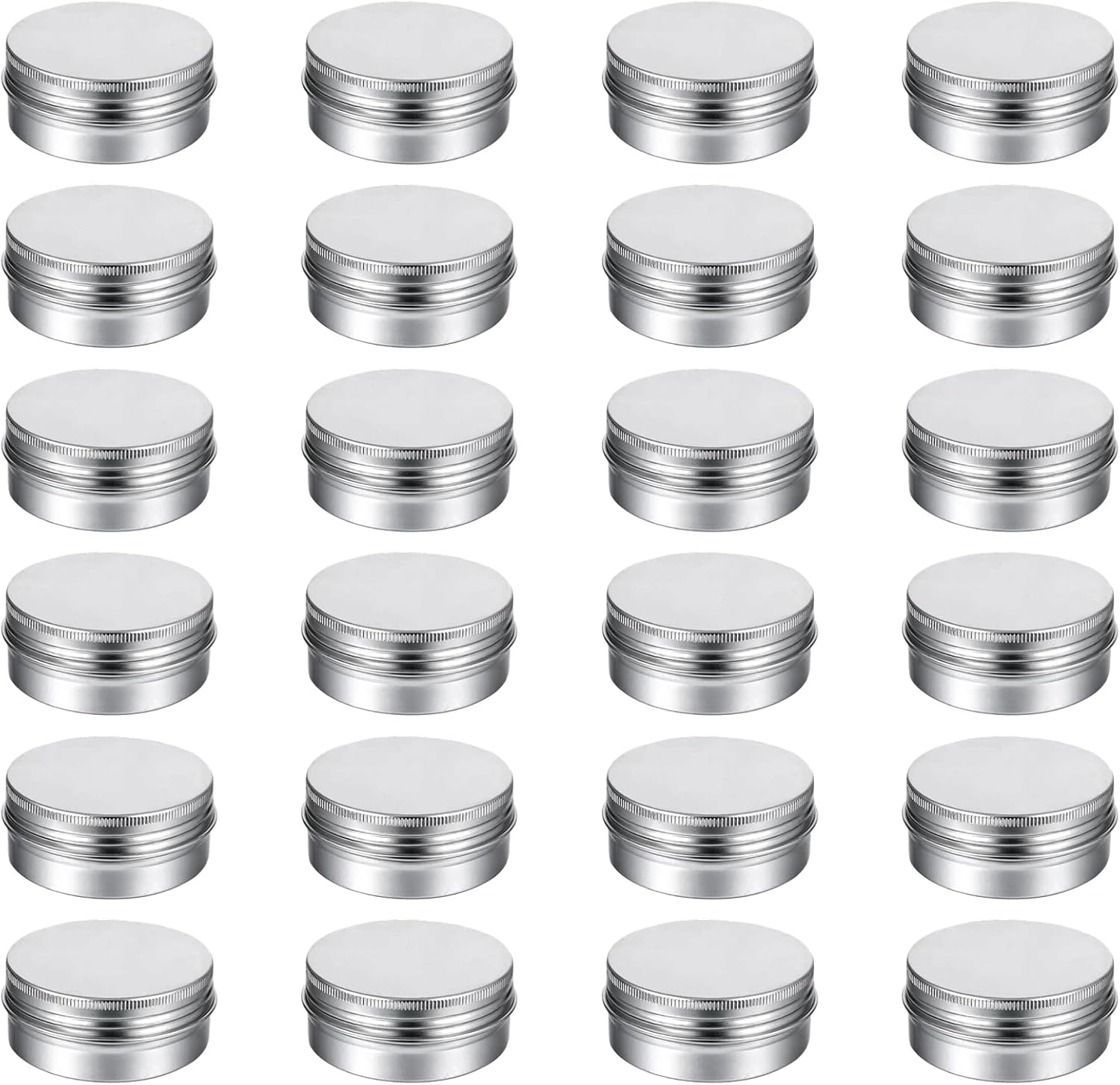 24 Pack 05 Oz Aluminum Tin Jars with Screw Lid