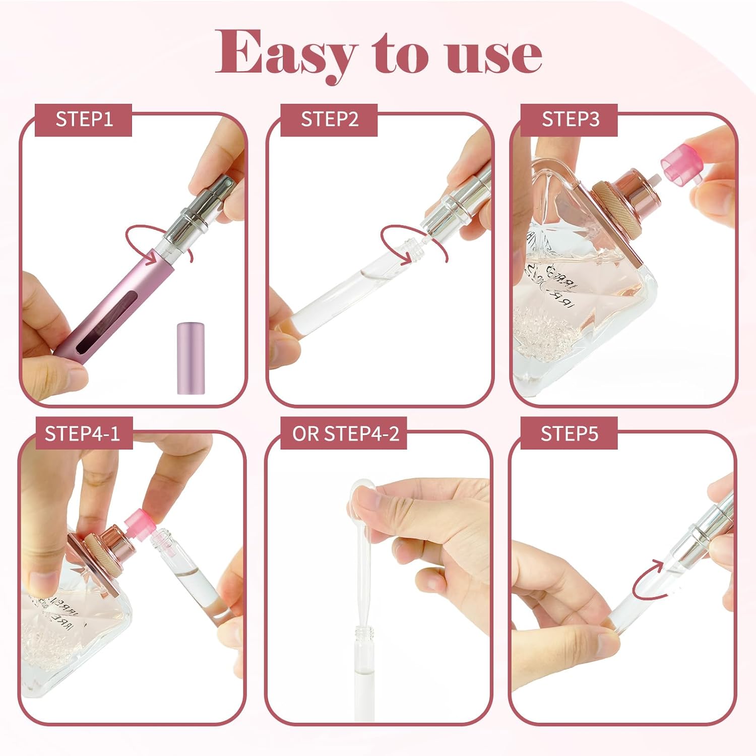 4pcs Mini Perfume Travel Bottles with Clear Window