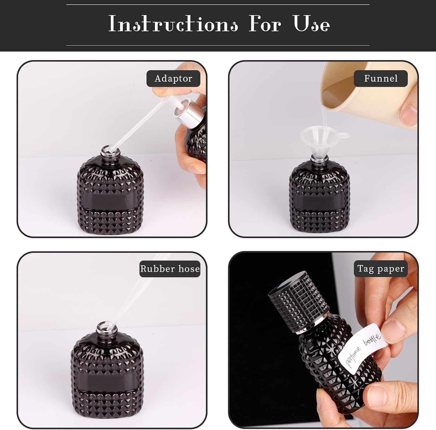 2 Pack Refillable Spray Perfume Bottles 30ML Glass Travel Cologne Atomizer