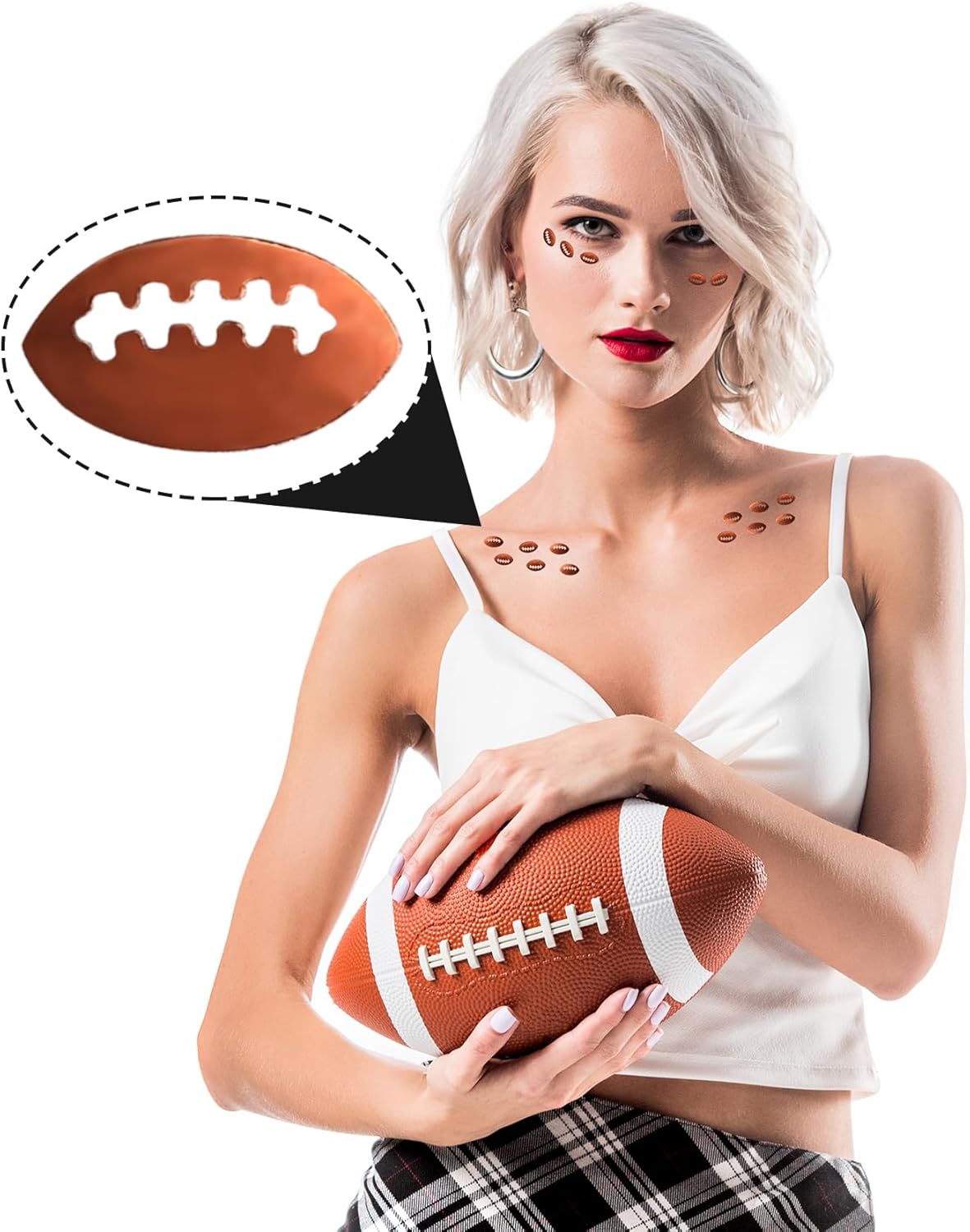 PAGOW 15 Grams Rugby Shape Body Glitter Sequins