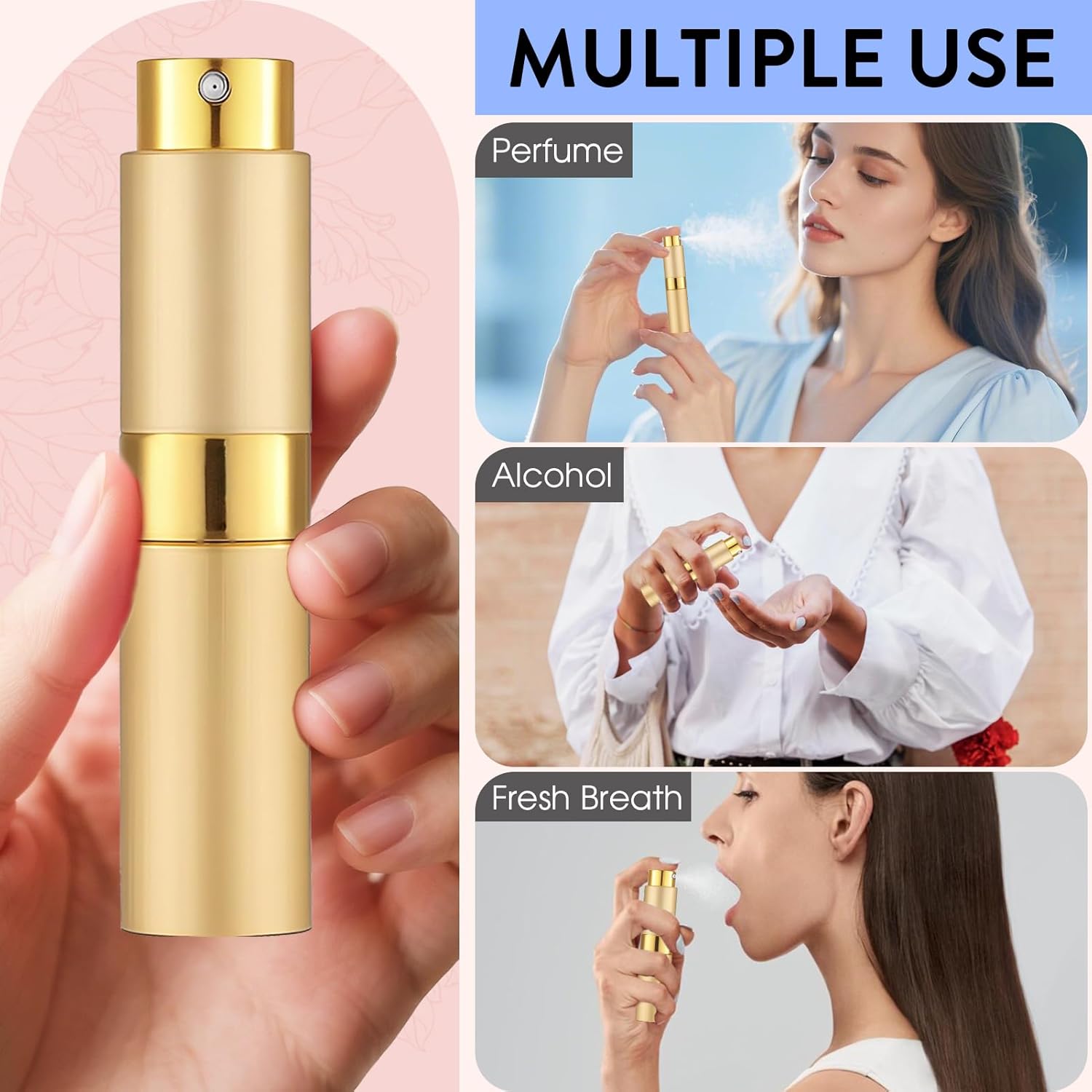6 Pack 8ML Empty Perfume Atomizer for Refill Portable Spray Bottle