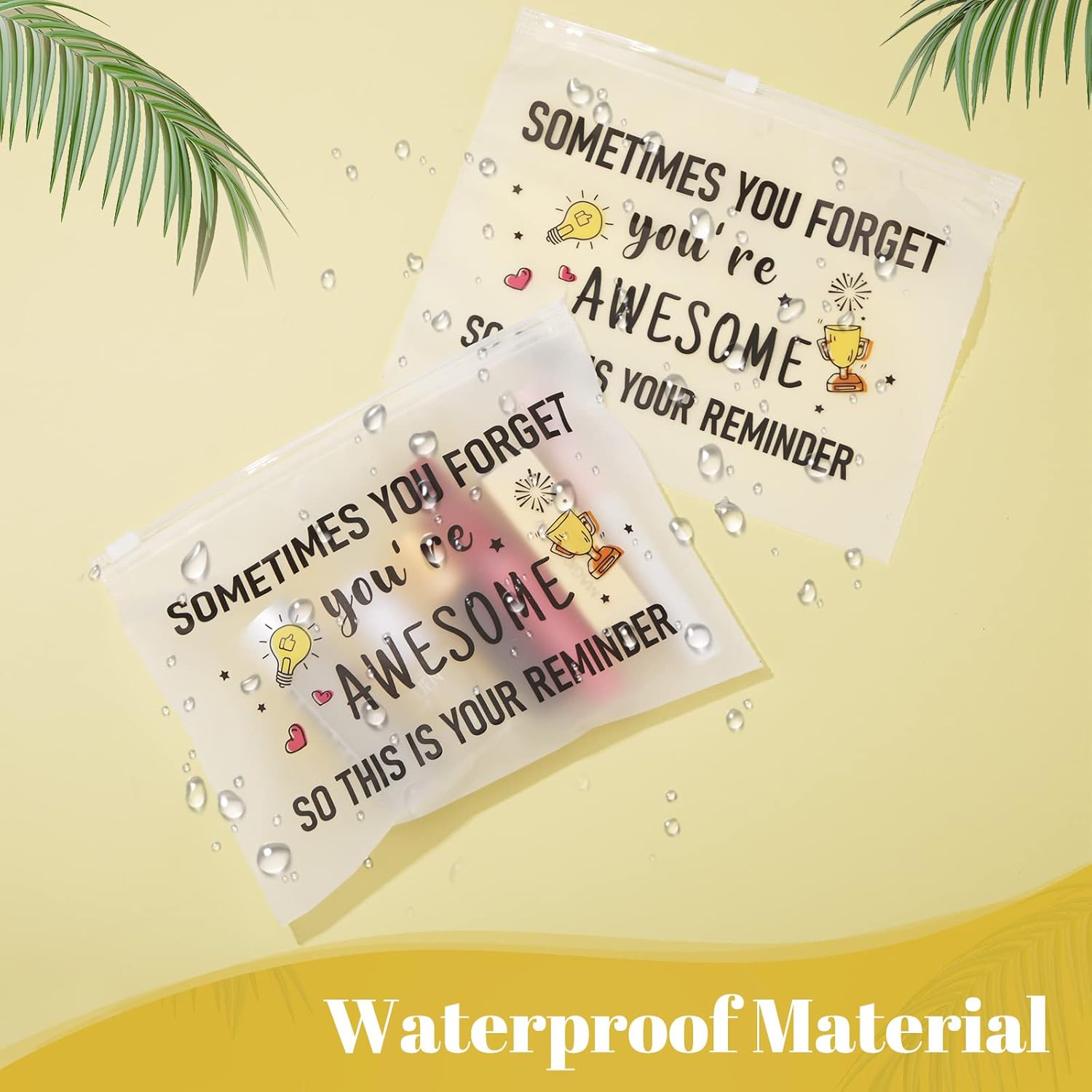 Reginary 50 Pcs Inspirational Makeup Bags with Zipper