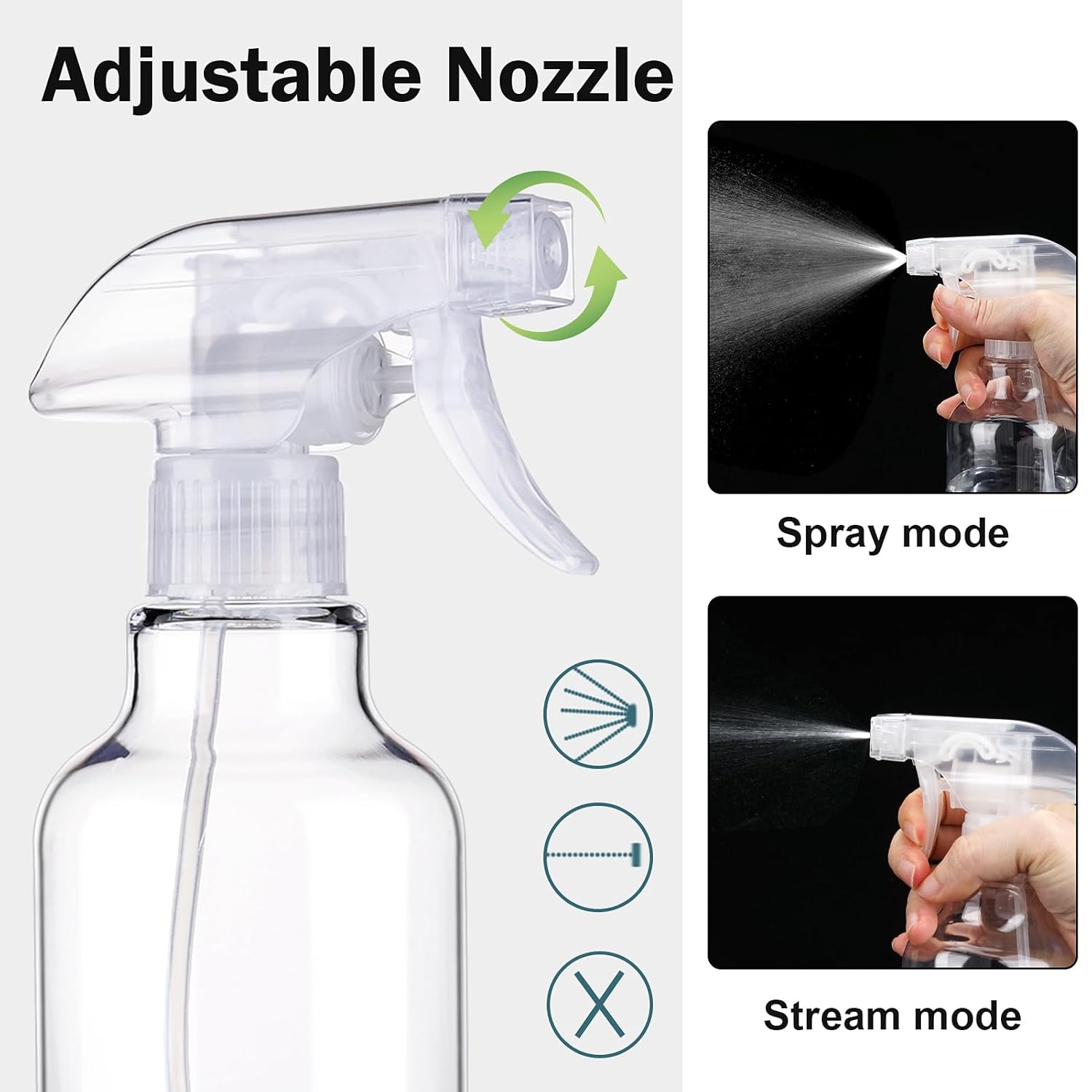 Hethyo 169oz Plastic Spray Bottles 2 Pack