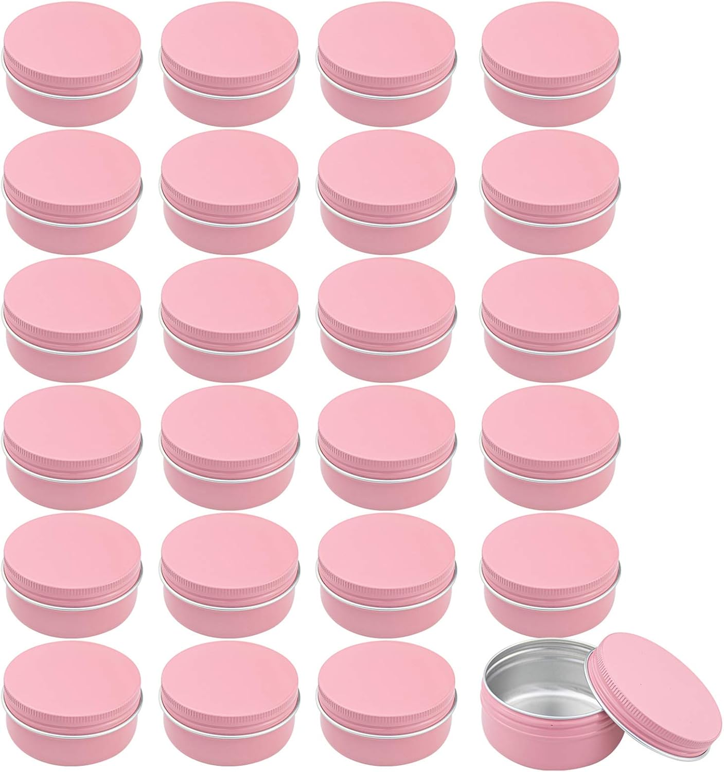 Foraineam 60 Pack 50ml Pink Screw Top Jars