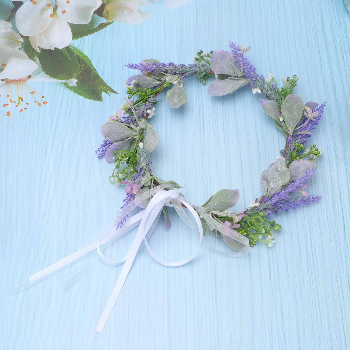 Beaupretty Lavender Flower Crown Headband for Women