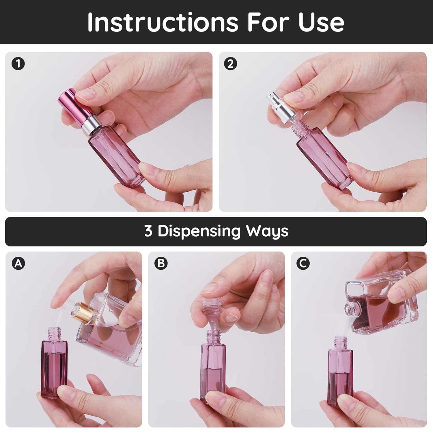 Segbeauty 5pcs 10ML Travel Perfume Refillable Bottles