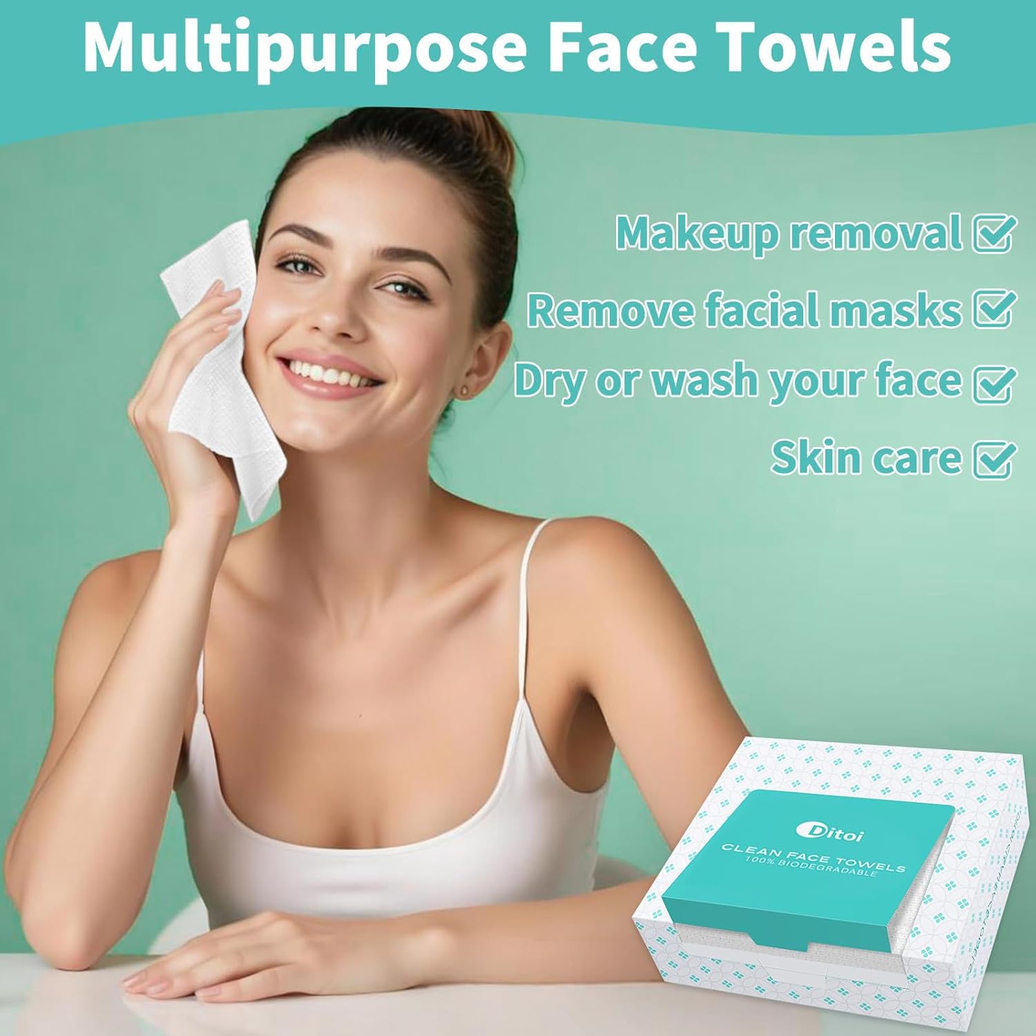 Ditoi Ultra Soft Face Towels 10x12 45 Count 3 Pack