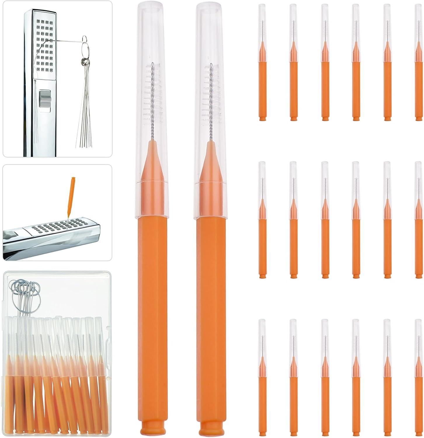 Shower Head Cleaning Brush Set with Multi-Size Picks