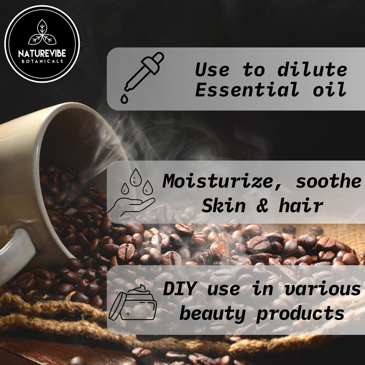 Naturevibe Botanicals Coffee Bean Oil 32 Ounces