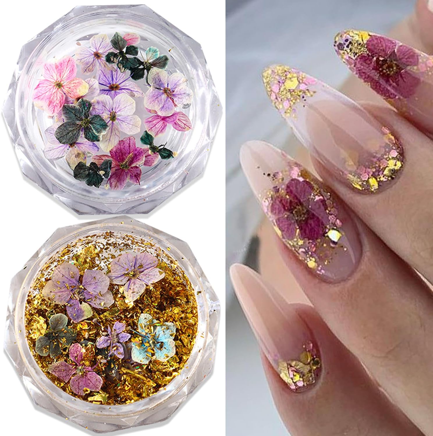 Dried Flower Nail Art Sticker - 3D Resin DIY Decor