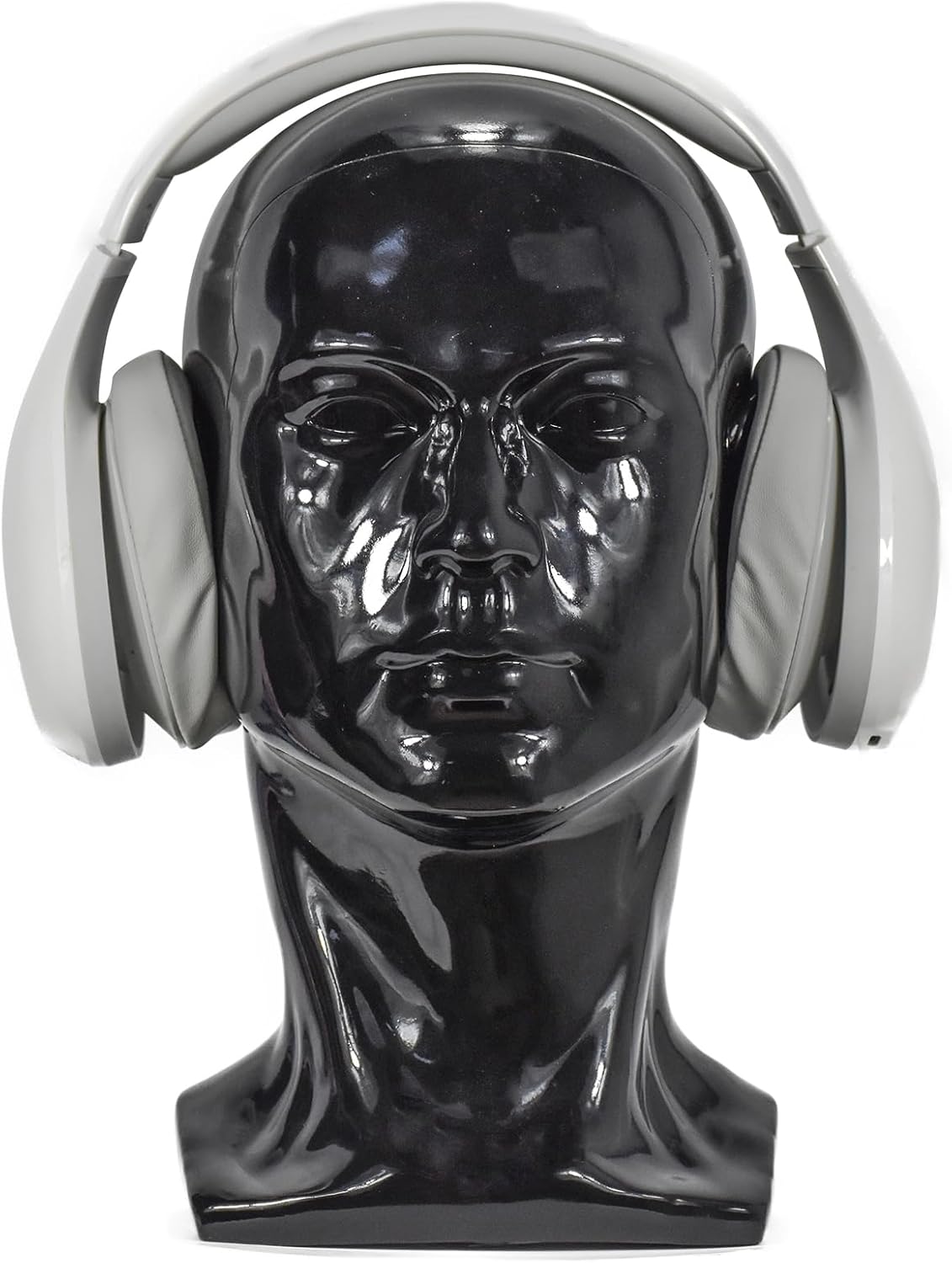 Fnnemg PVC Matte Black Male Mannequin Head Stand