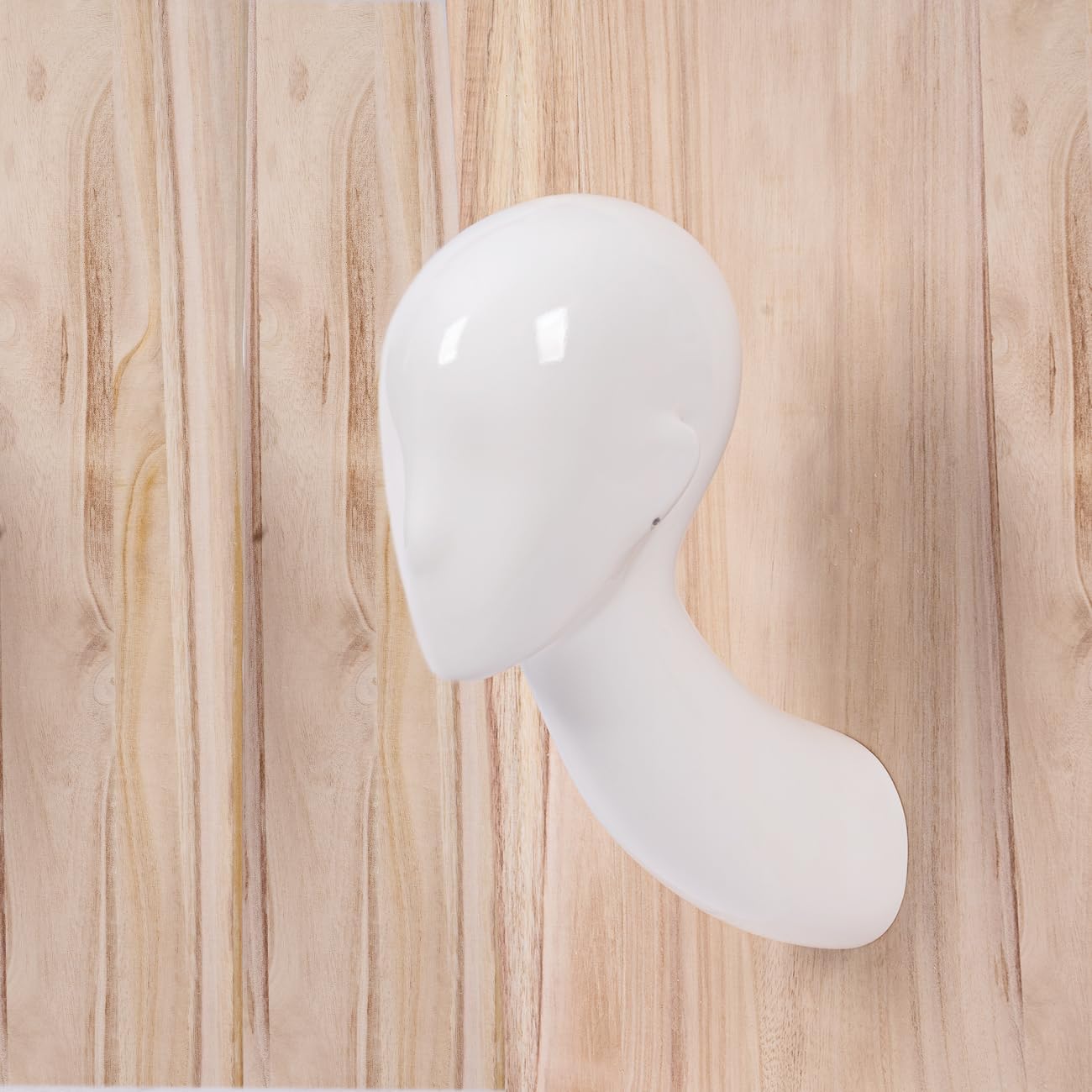 White Glossy Wall Mounted Mannequin Head for Wigs and Accessories