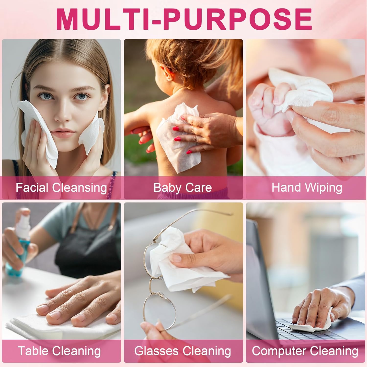 60 Count XXL Disposable Face Towels 12x12