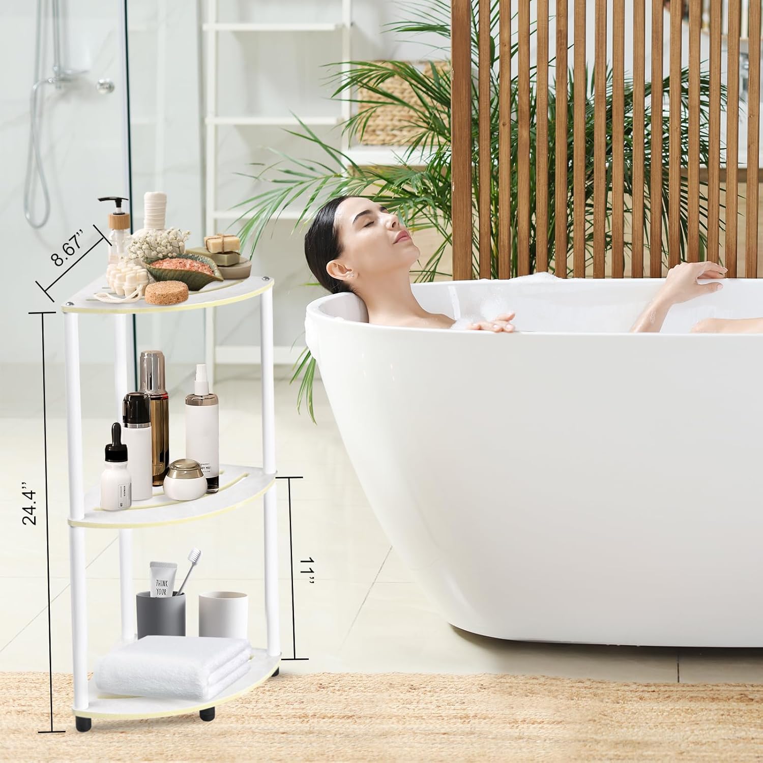 3-Tier Waterproof Shower Caddy with Rustproof Design