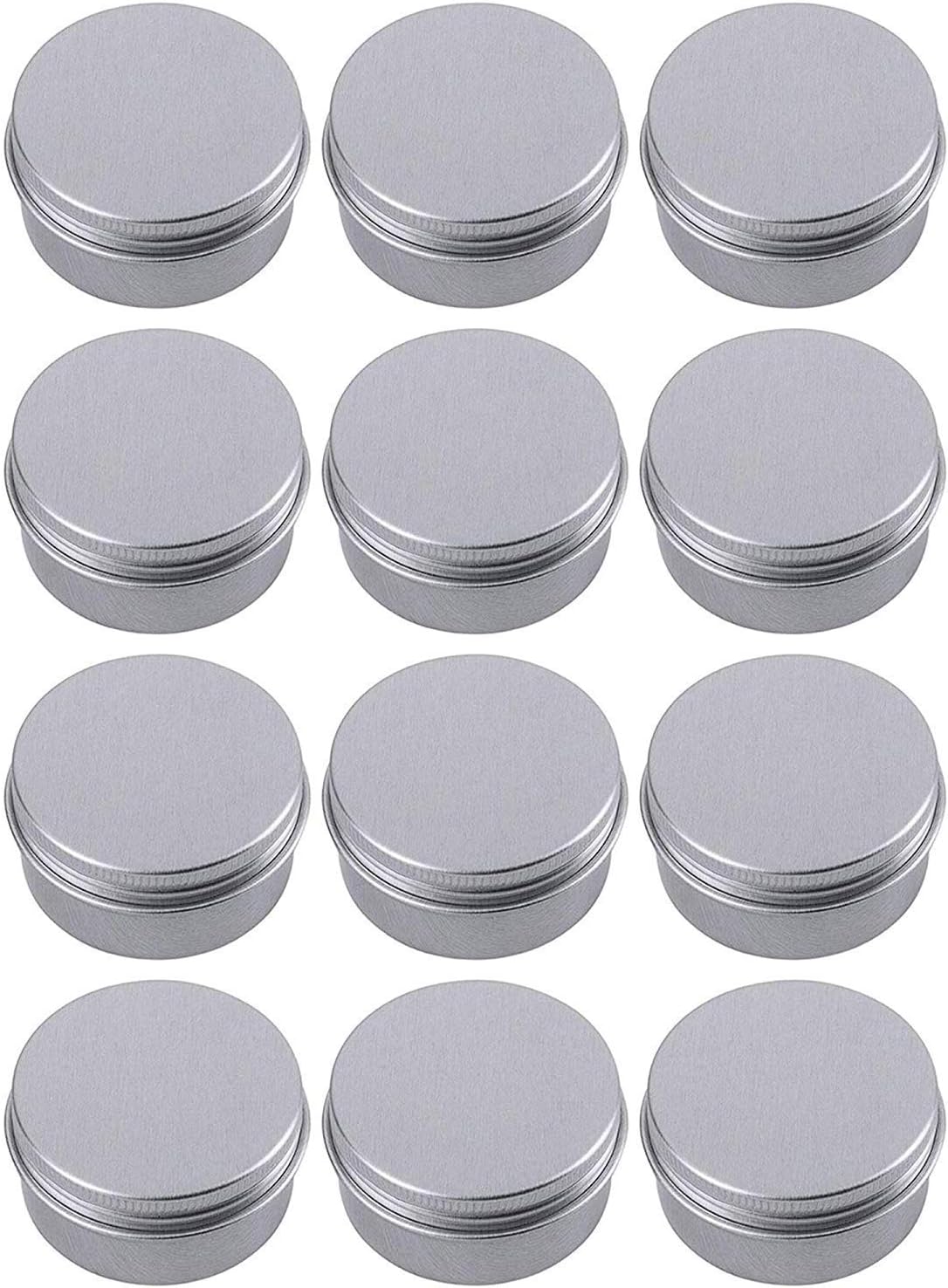 05 Ounce Aluminum Tin Jar with Screw Lid 12 Pack