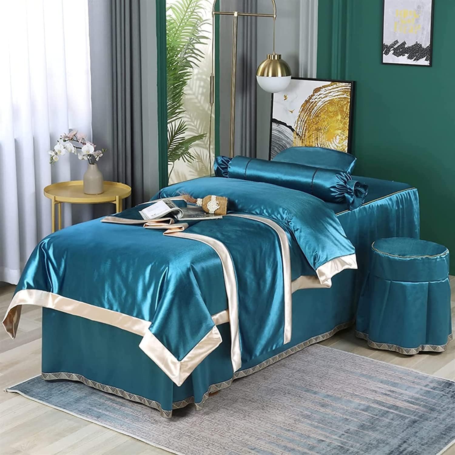 4 Piece Massage Table Linens Set with Face Cradle Cover