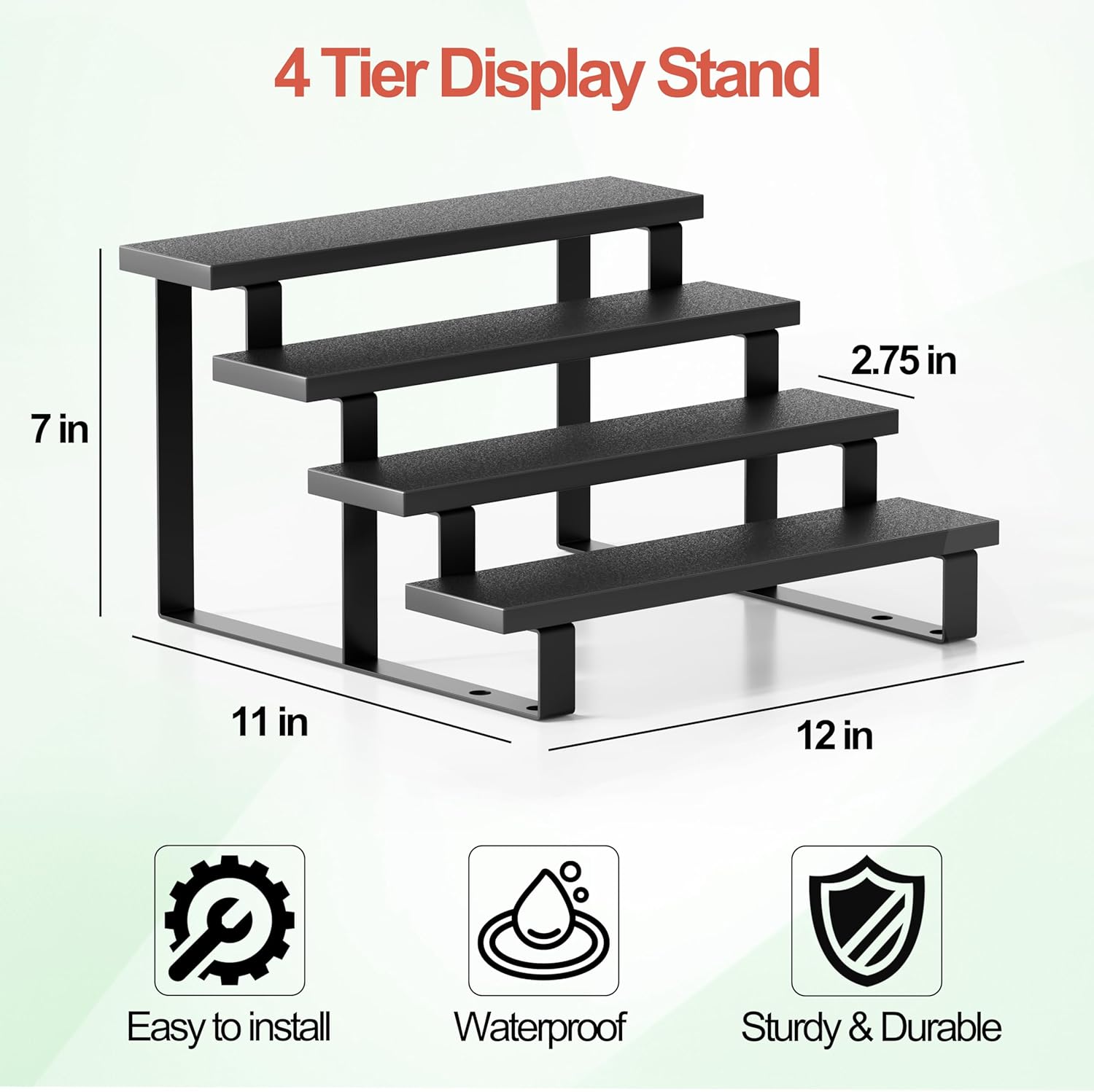 Boulphia 12 Inch Wood Cologne Stand 4 Tier Organizer