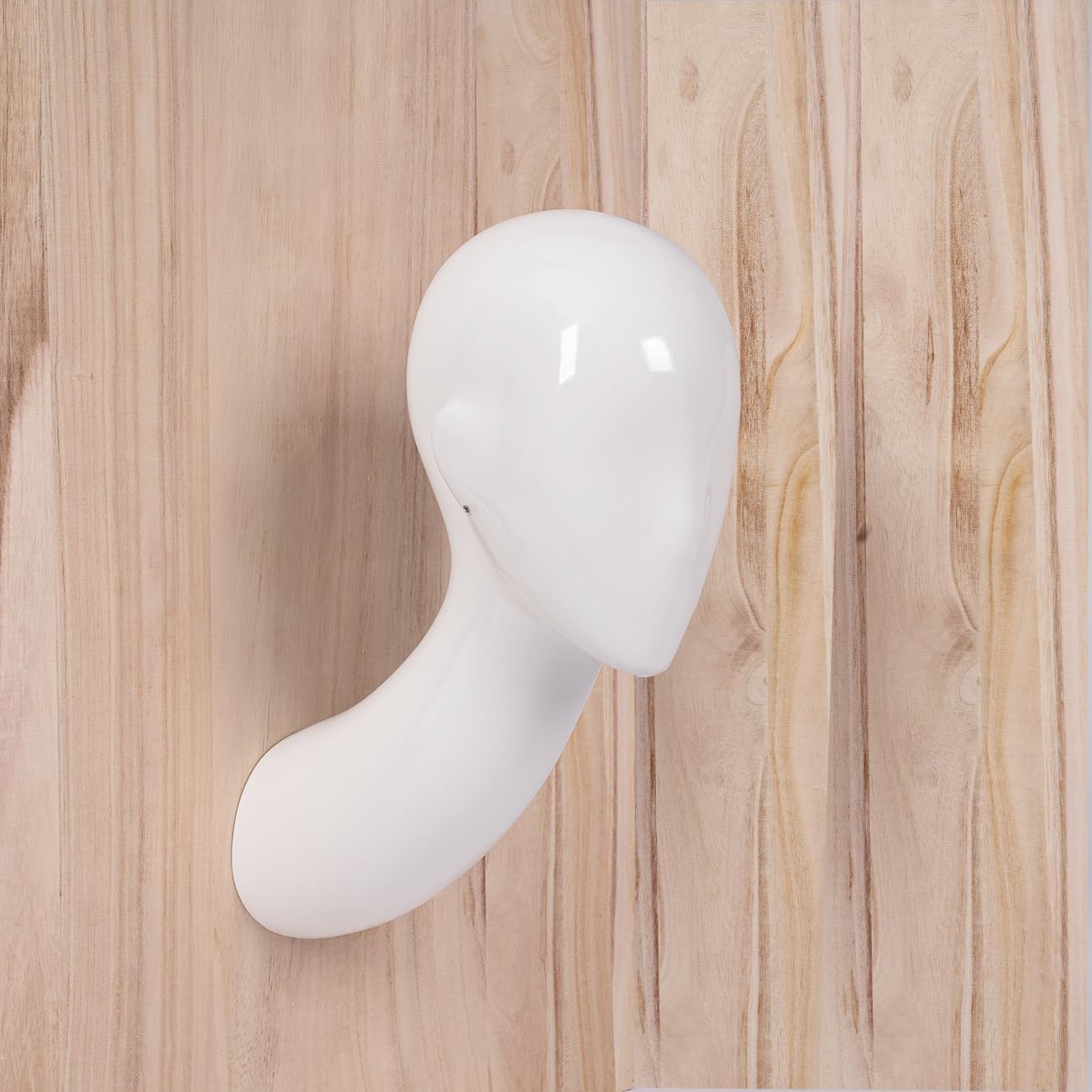 White Glossy Wall Mounted Mannequin Head for Wigs and Accessories