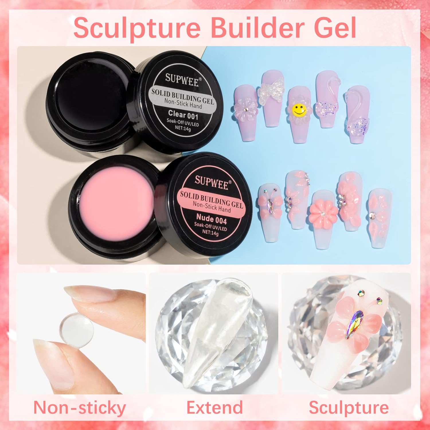 SUPWEE Solid Builder Gel for Nail Art