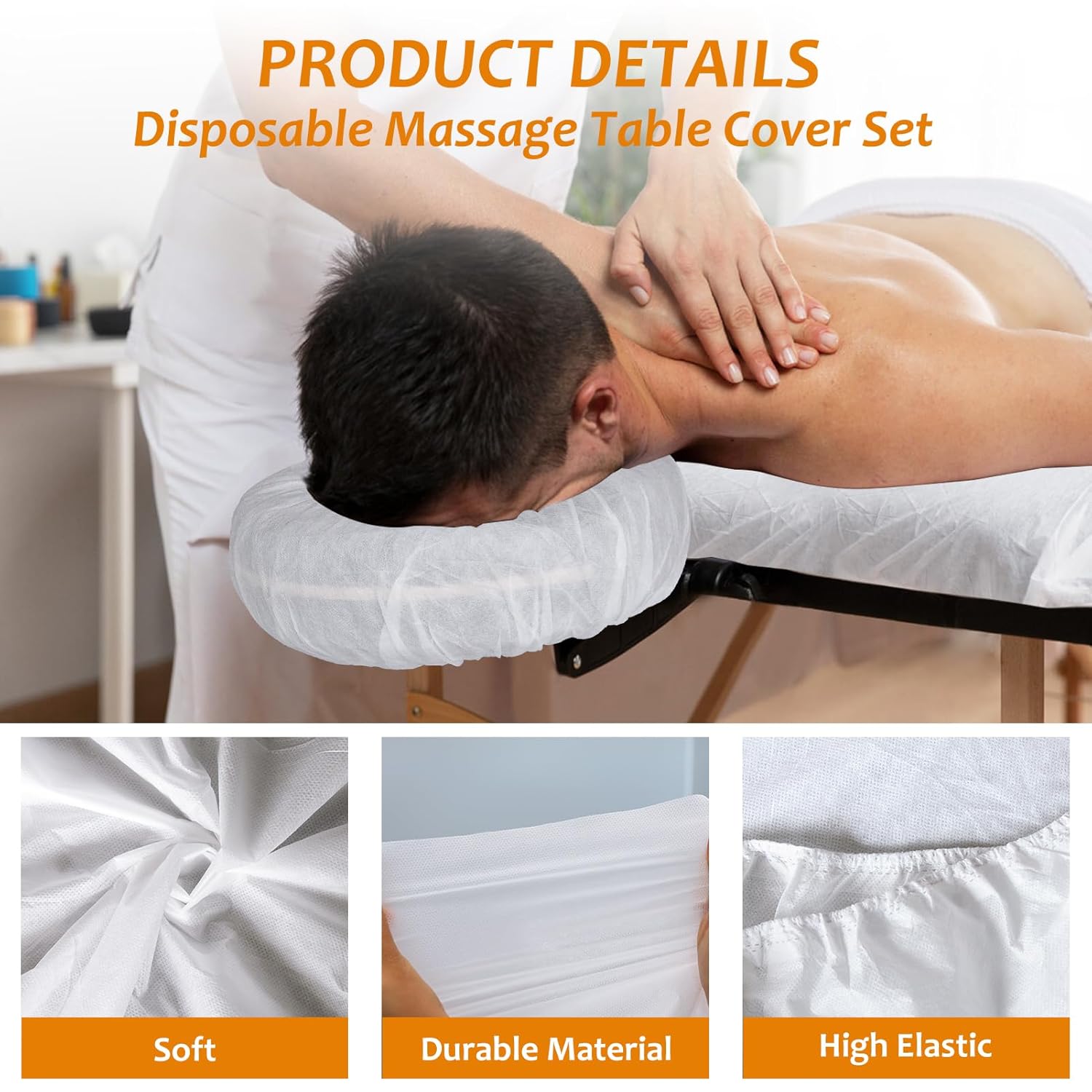 60 Pcs Disposable Fitted Massage Table Sheet Set