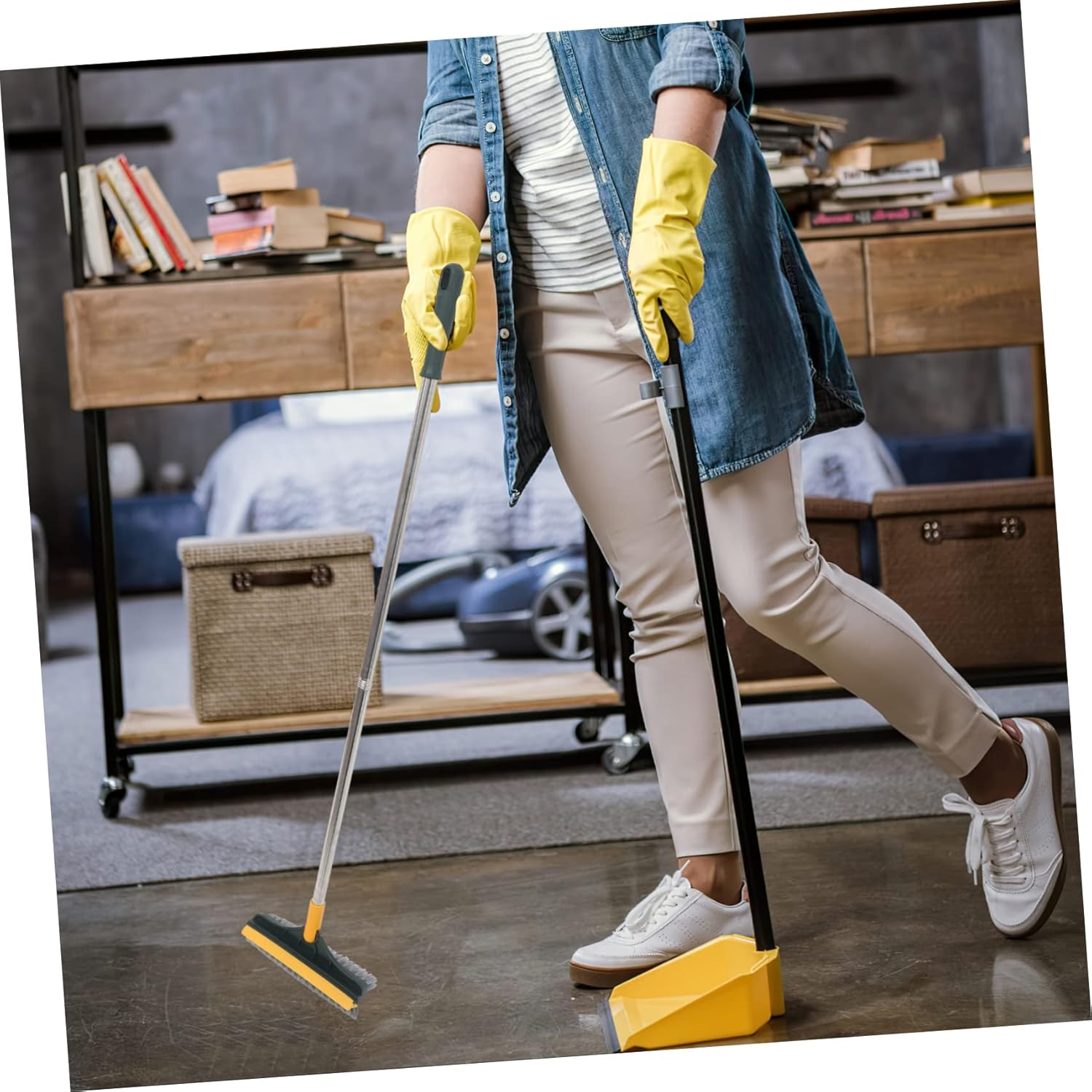 Dual-Sided Floor Cleaning Brush for Bathroom and Kitchen
