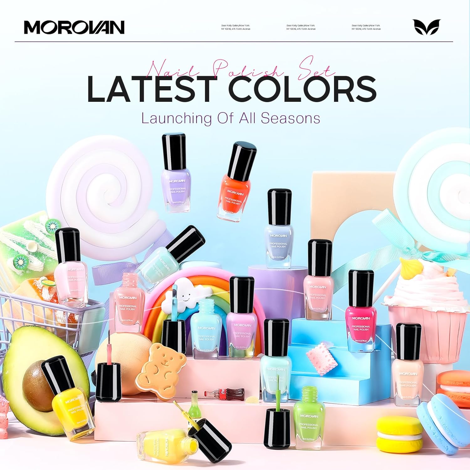 Morovan Neon Pastel Rainbow Nail Polish Set for Women