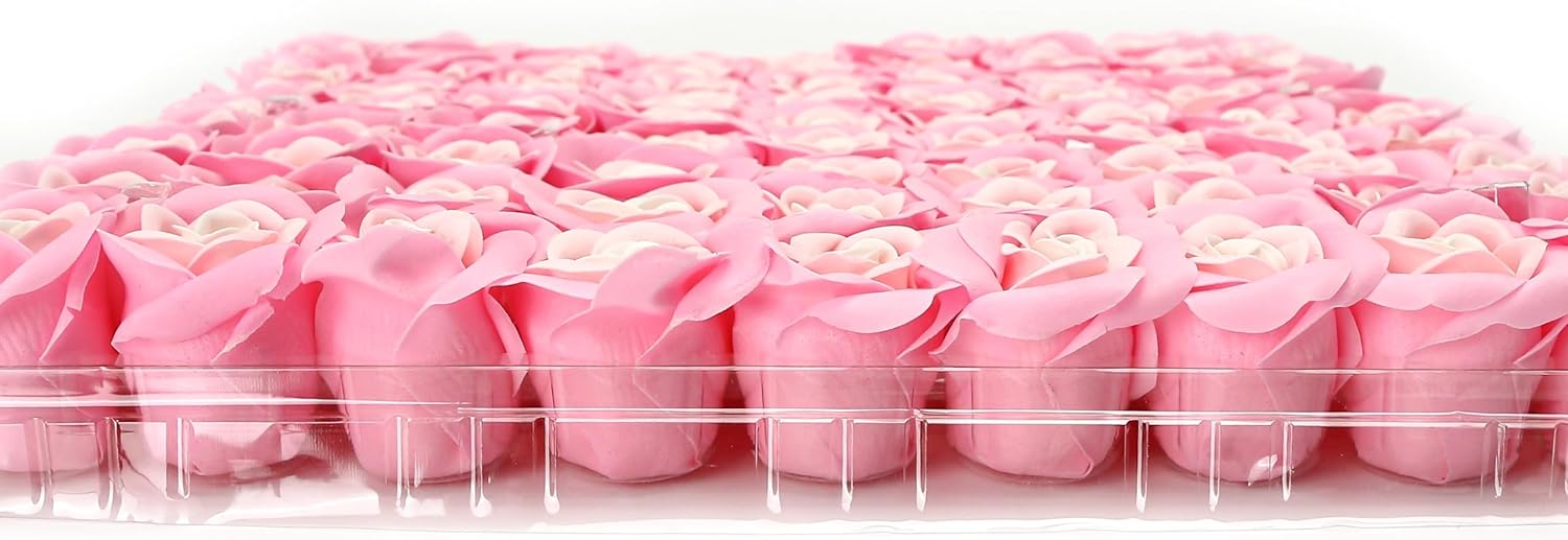 81PCS Scented Soap Roses Pink Floral Bath Petals Bouquet