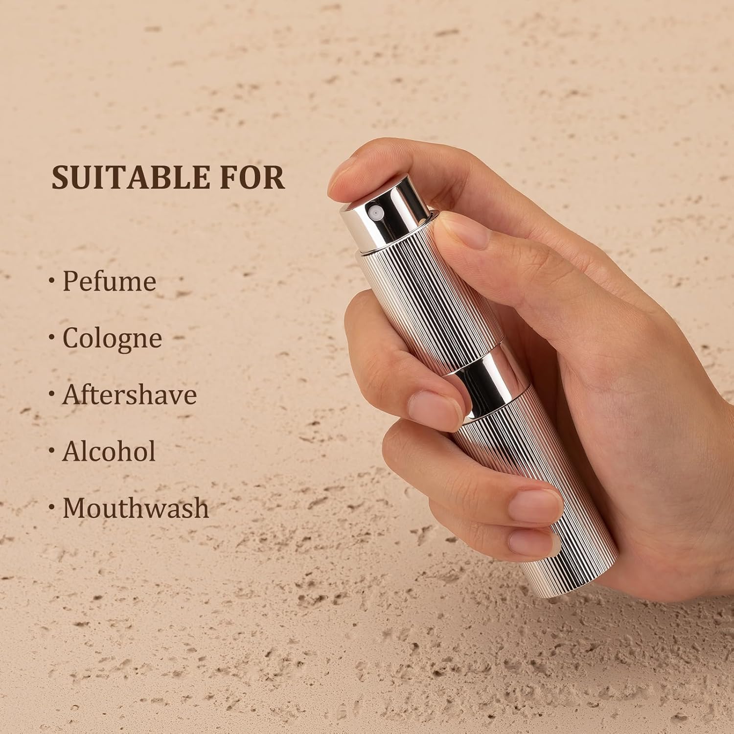 LISAPACK Perfume Travel Refillable Bottle 8ML Black Striped for Men and Women