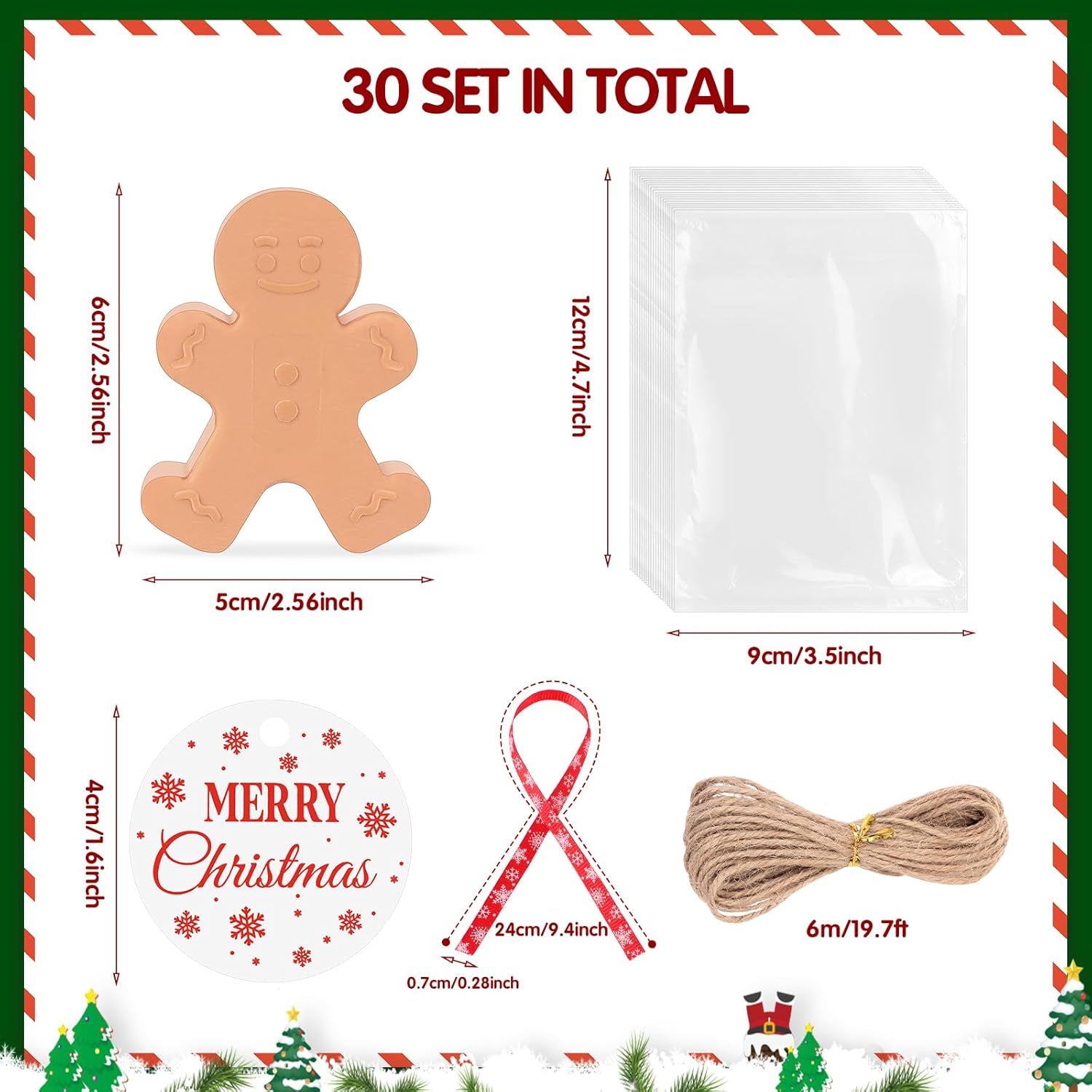 Heigble 30 Set Christmas Soap Bar Gift Set
