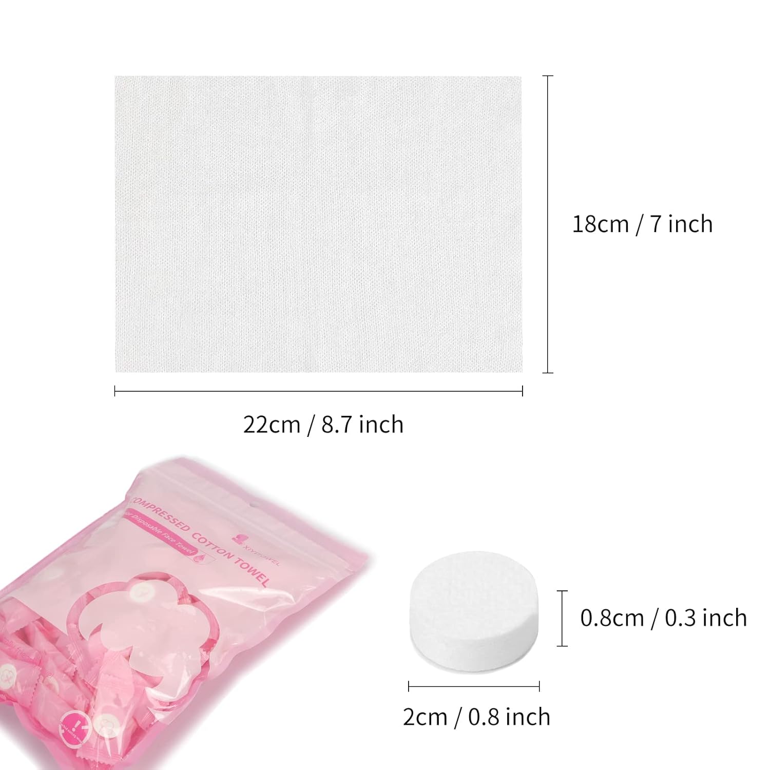 Classycoo 100pcs Cotton Compressed Face Towel Tablets Pink