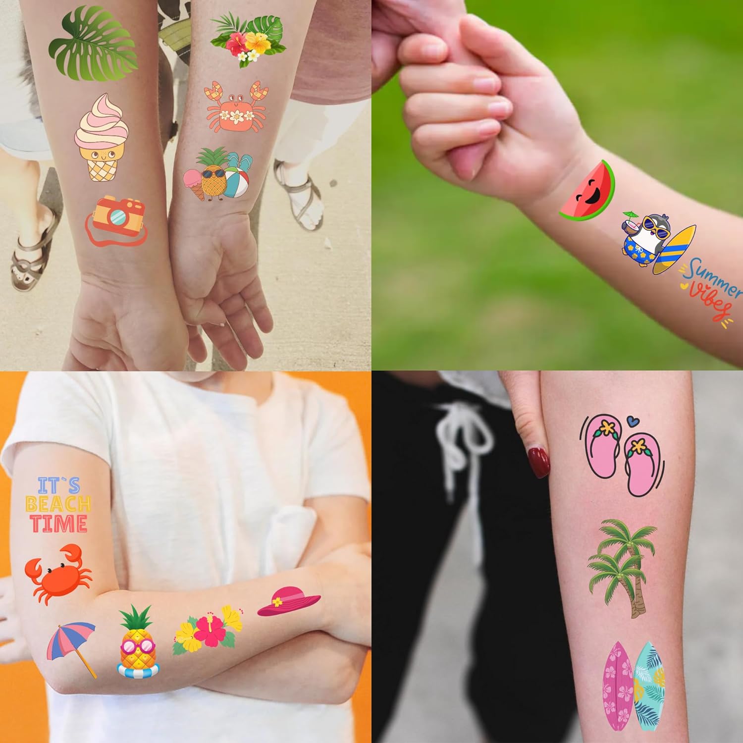 Summer Temporary Tattoos - 60Pcs Pack
